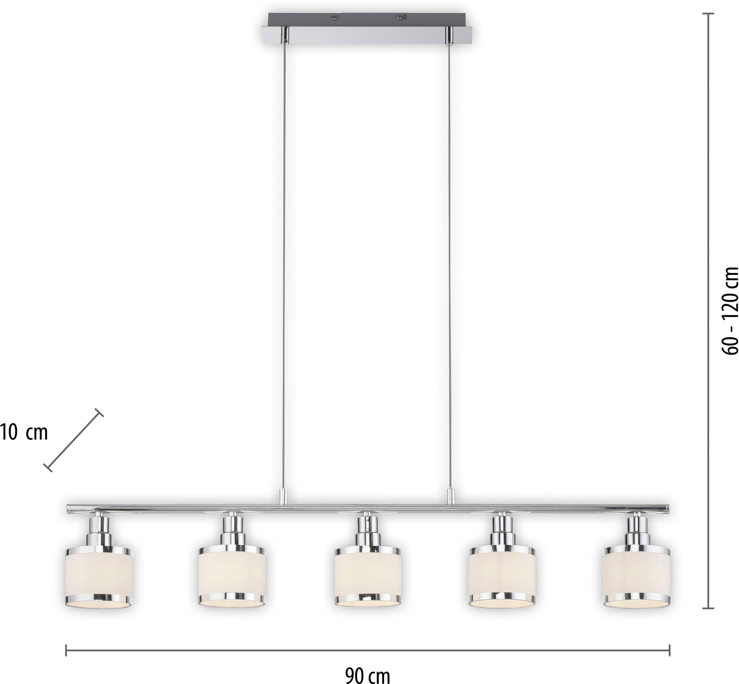 JUST LIGHT Pendelleuchte »ACCOR«, 5 flammig, Leuchtmittel E14 | ohne Leuchtmittel