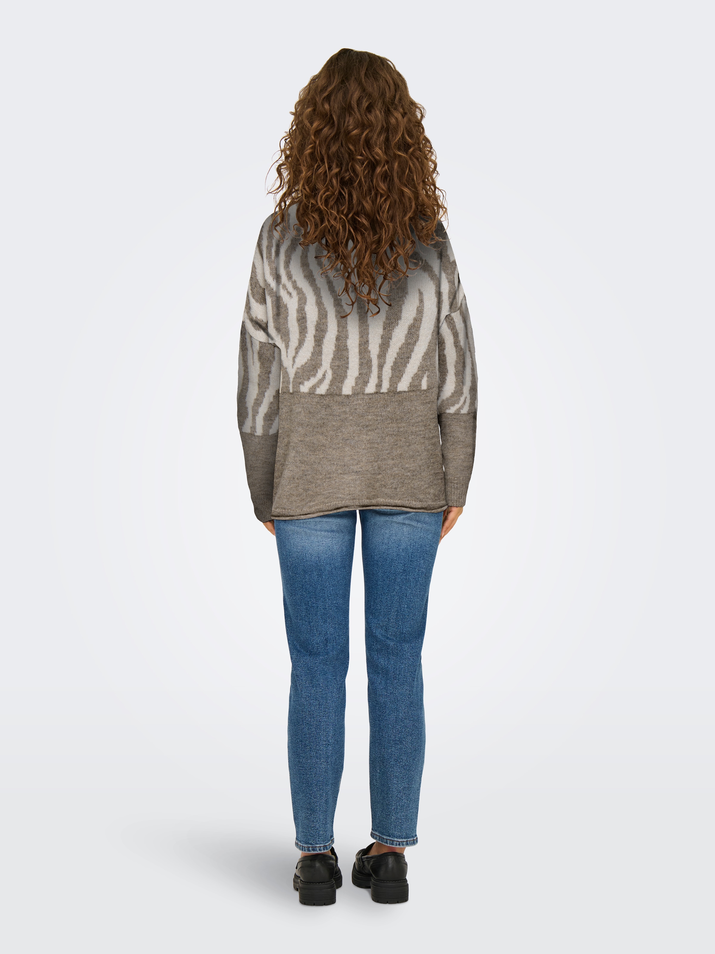 ONLY Rundhalspullover »ONLJADE ANIMAL LS O-NECK NOOS KNT«