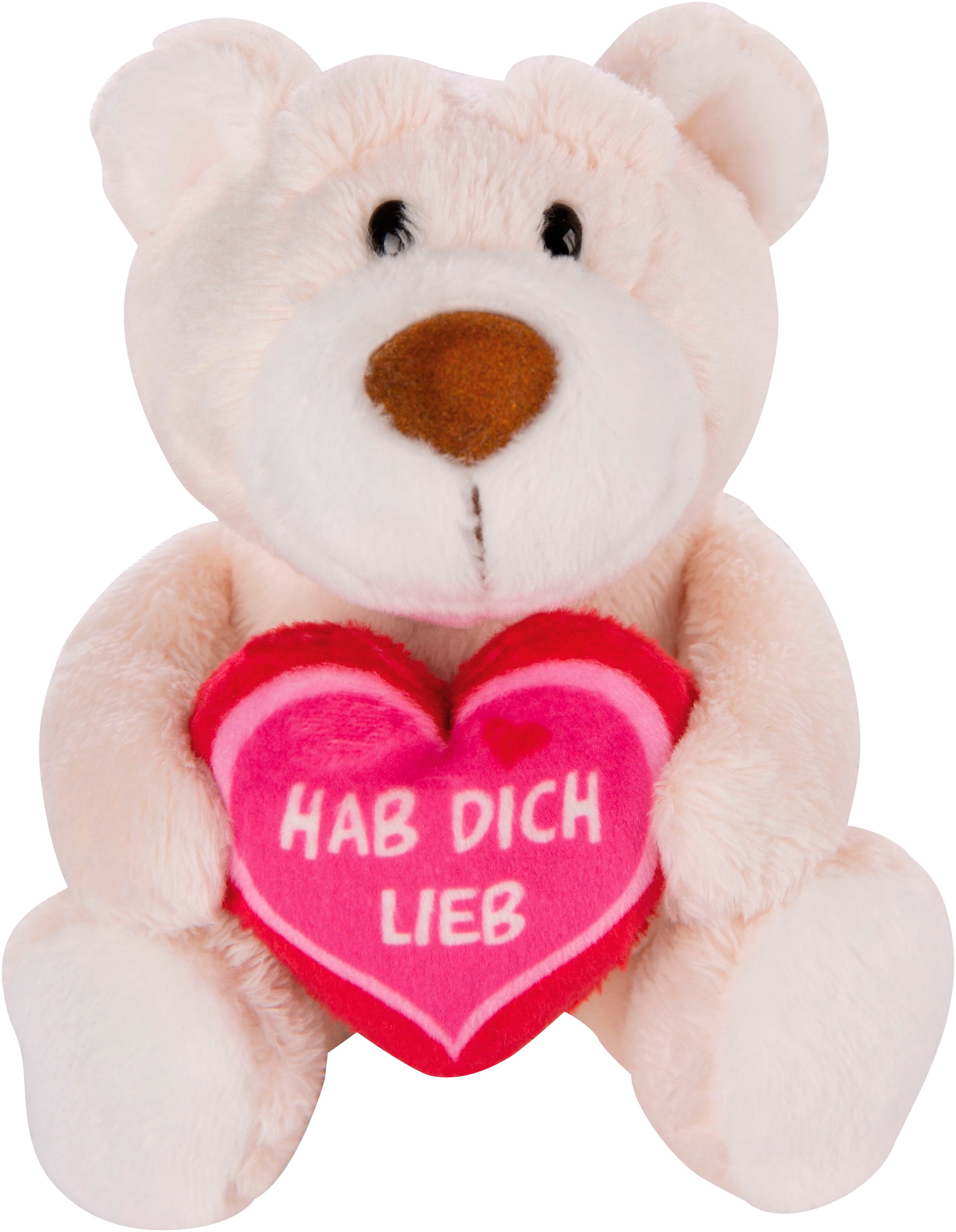 Nici Kuscheltier »Bär HAB DICH LIEB creme, 15 cm«, schlenkernd, enthält recyceltes Material (Global Recycled Standard)