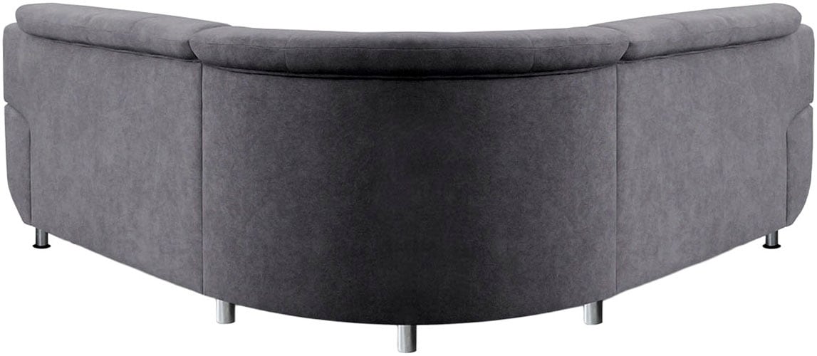 TRENDMANUFAKTUR Ecksofa »Rondo wahlweise mit Schlaffunktion, bequeme Armlehnen« L-Form, wahlw.mit Federkern, Füße chromfarben, Unser Dauertiefpreis