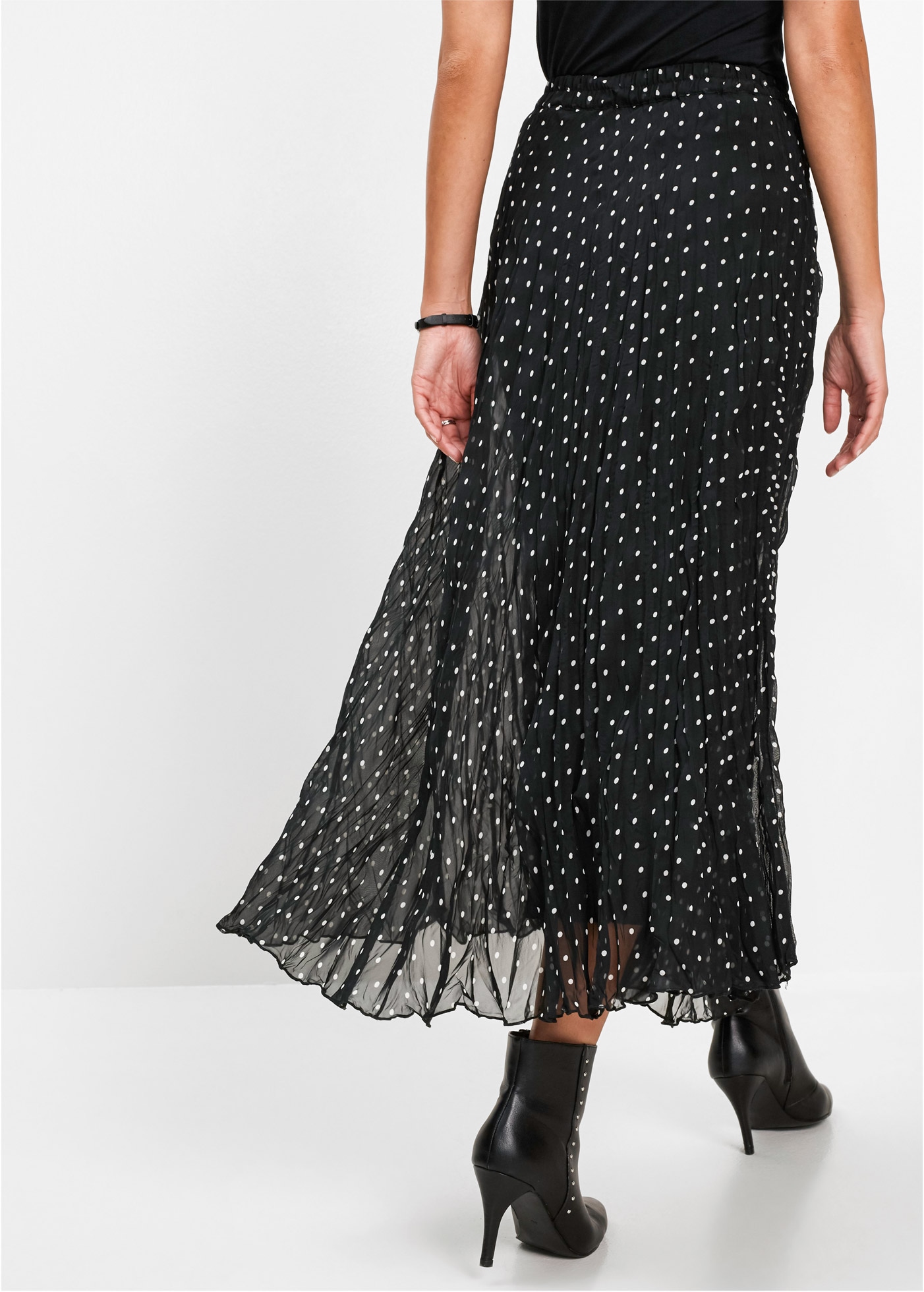 bonprix Plisseerock mit Elastikbund, in A-Linie, mit Crash-Optik