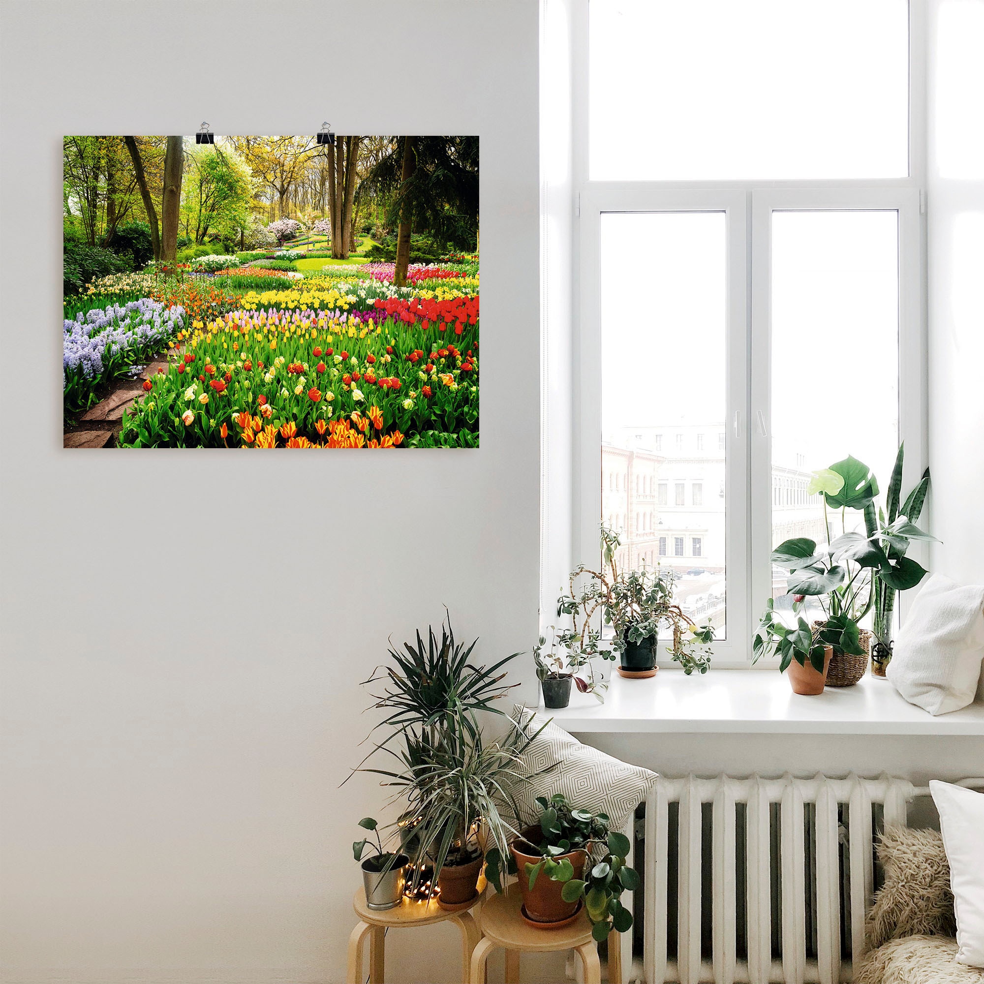 Artland Wandbild »Tulpen Garten Frühling«, Blumenwiese, (1 St.), als Alubild, Outdoorbild, Leinwandbild, Poster, Wandaufkleber