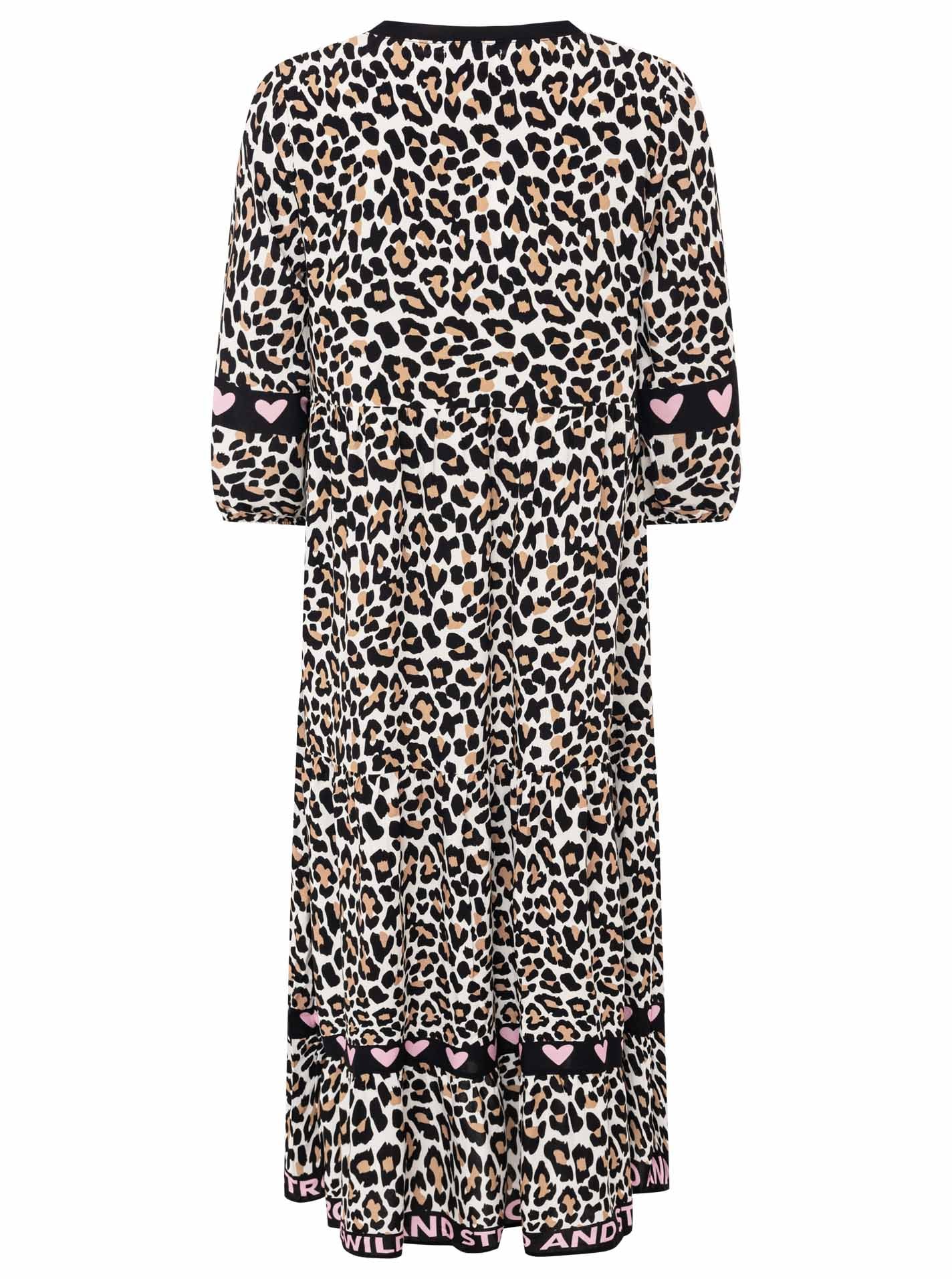 Zwillingsherz Maxikleid »"Classic Leo"« Leomuster, Knopfleiste und 3/4 Arm