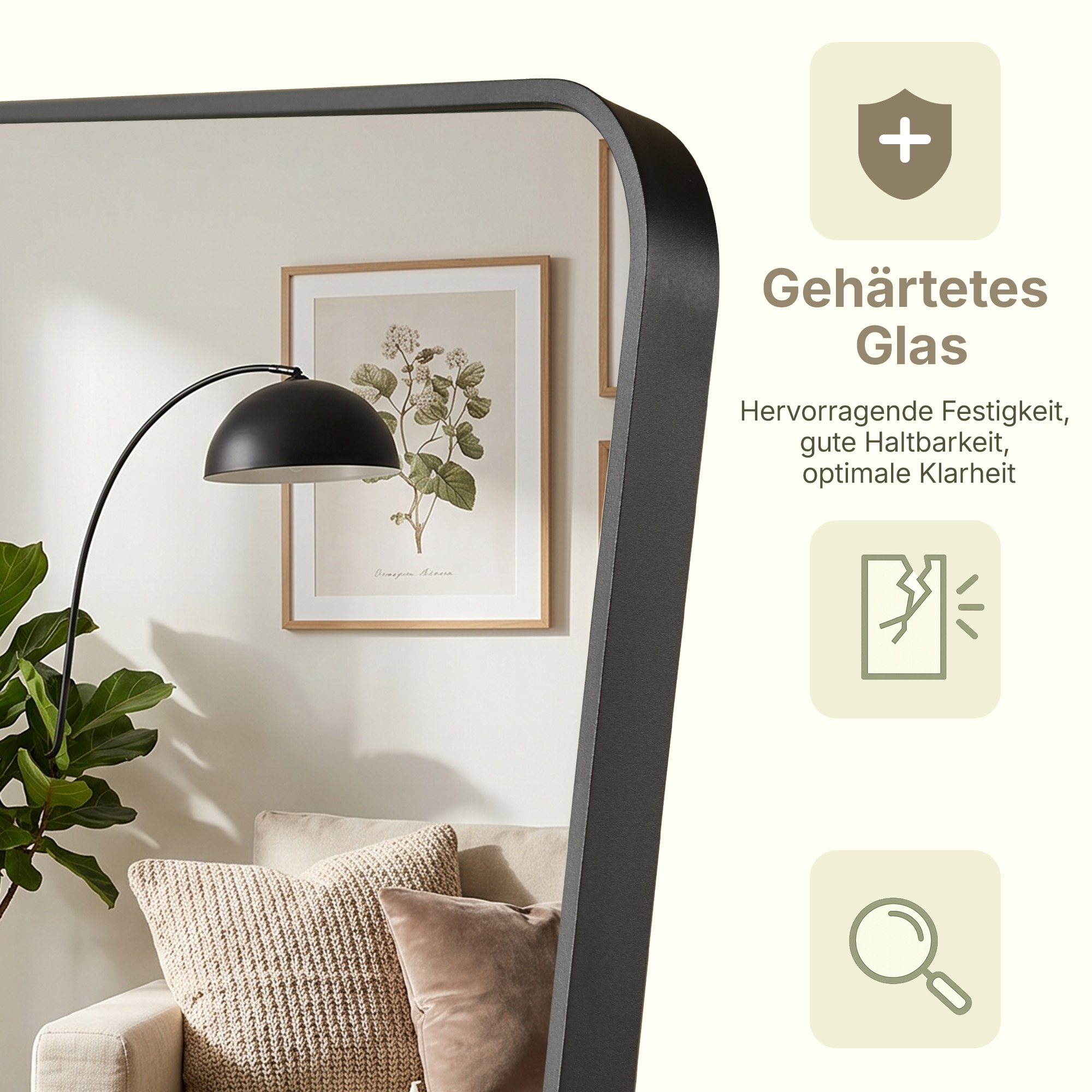 OTTO home Spiegel »Standspiegel Addrik, wahlweise in 2 Größen 150x40cm oder 160x50cm« Ganzkörperspiegel mit Sicherheitsglas, in verschiedenen Farben