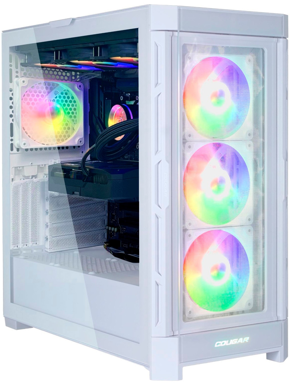Cougar Gaming-PC-Komplettsystem »MegaDeal DUOFACE PRO WT 2892 Ryzen 5 9600X 32GB DDR5 1TB SSD RX 9070« 34 ″ AMD Ryzen 5 Radeon RX 9070 32 GB RAM 1.000 GB SSD Windows 11, DDR5 RAM+ MSI PRO MP341CQW LED-Monitor Curved 86,4 m (34")
