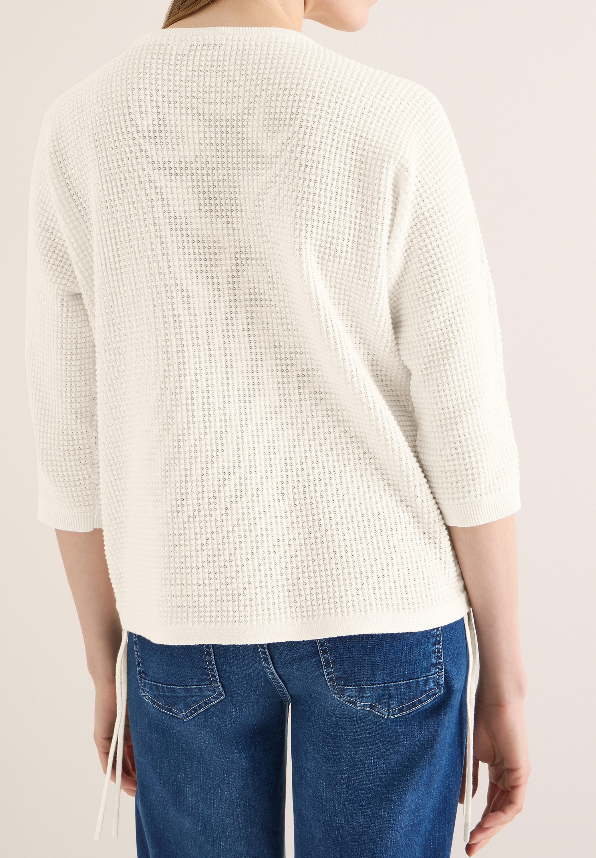 Cecil 3/4 Arm-Pullover mit seitlicher Raffung und Bindebändern