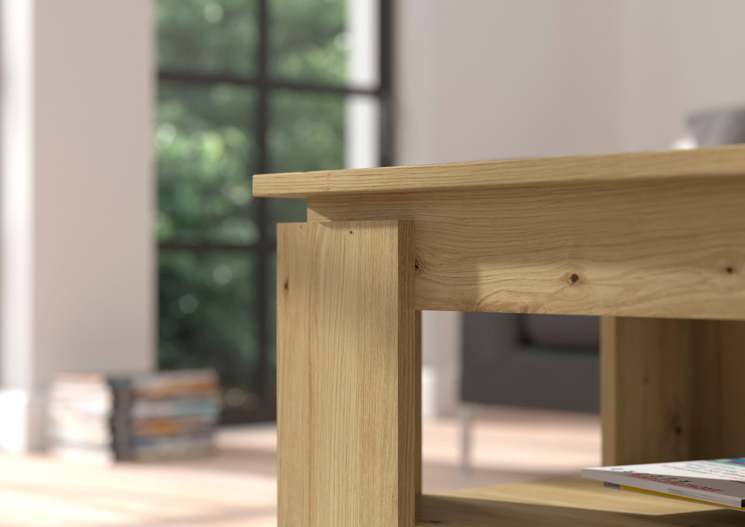 INOSIGN Couchtisch »Kalmar, rechteckig, 100 x 60 cm, 1 Ablageboden«, (1 St.), Sofatisch, Beistelltisch, Kaffetisch, Wohnzimmertisch, coffee table