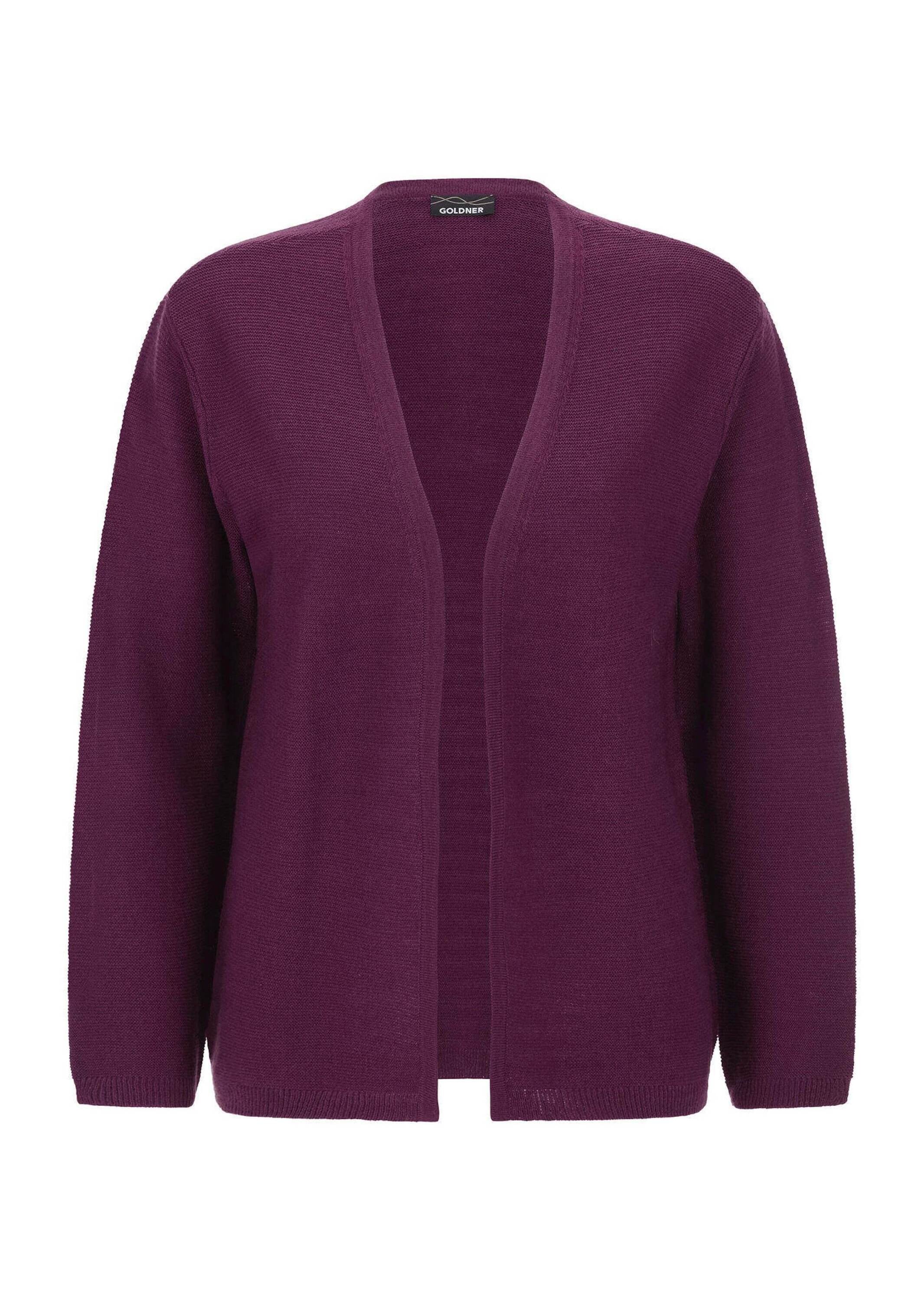 GOLDNER Strickjacke »Feinstrickjacke mit Schurwolle« flaches Rippenbündchen an Auscnittkante