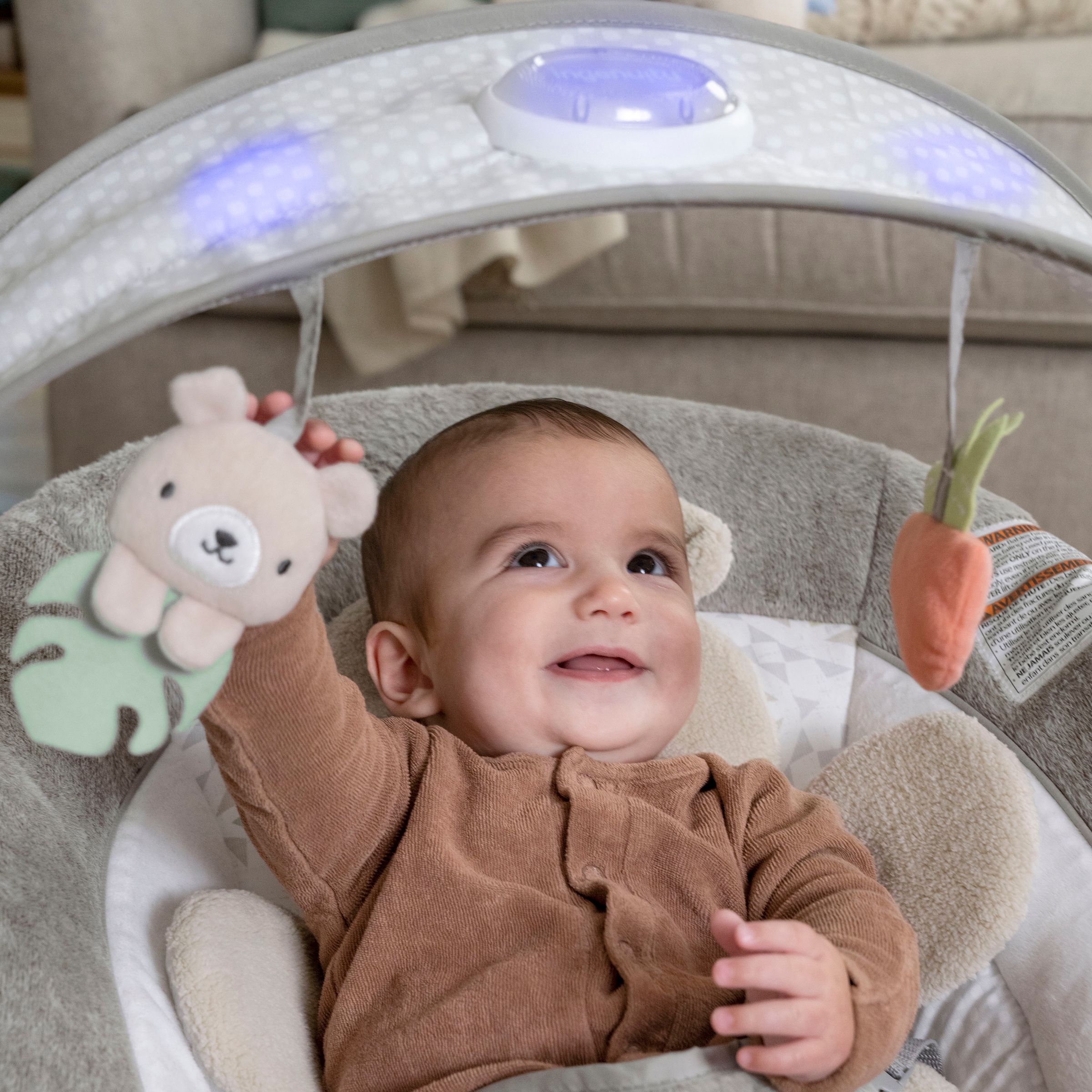 ingenuity Babyschaukel »InLighten Bouncer™ - Nate™«, bis 9 kg, mit Licht und Sound