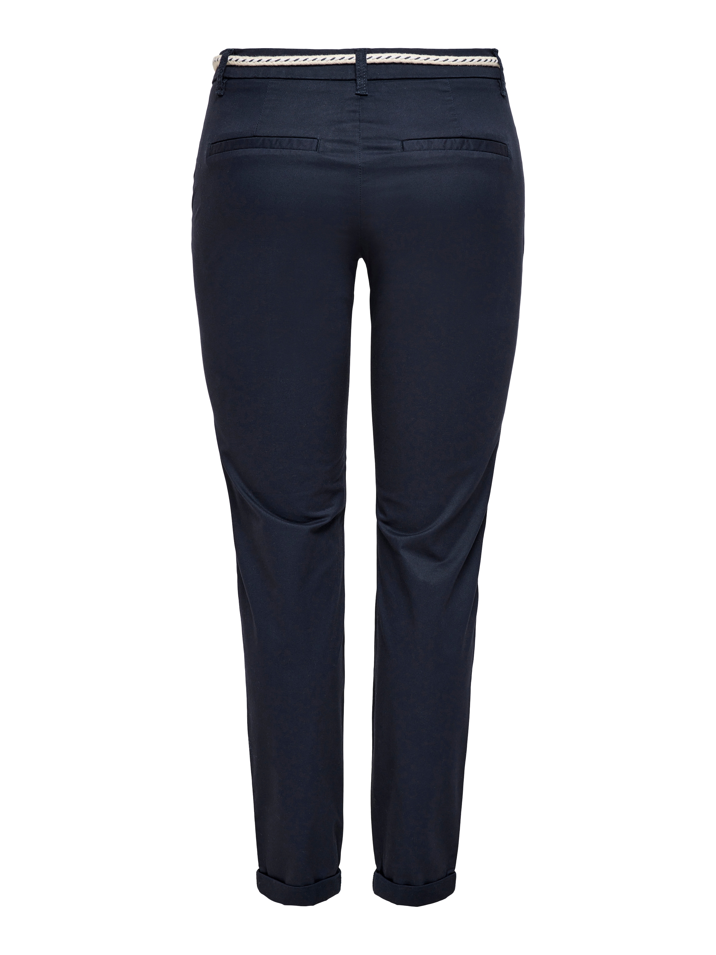 ONLY Chinohose »ONLBIANA – Chinohose mit Gürtel und Umschlagsaum«  slim fit, modisch, Web, Baumwollmischung