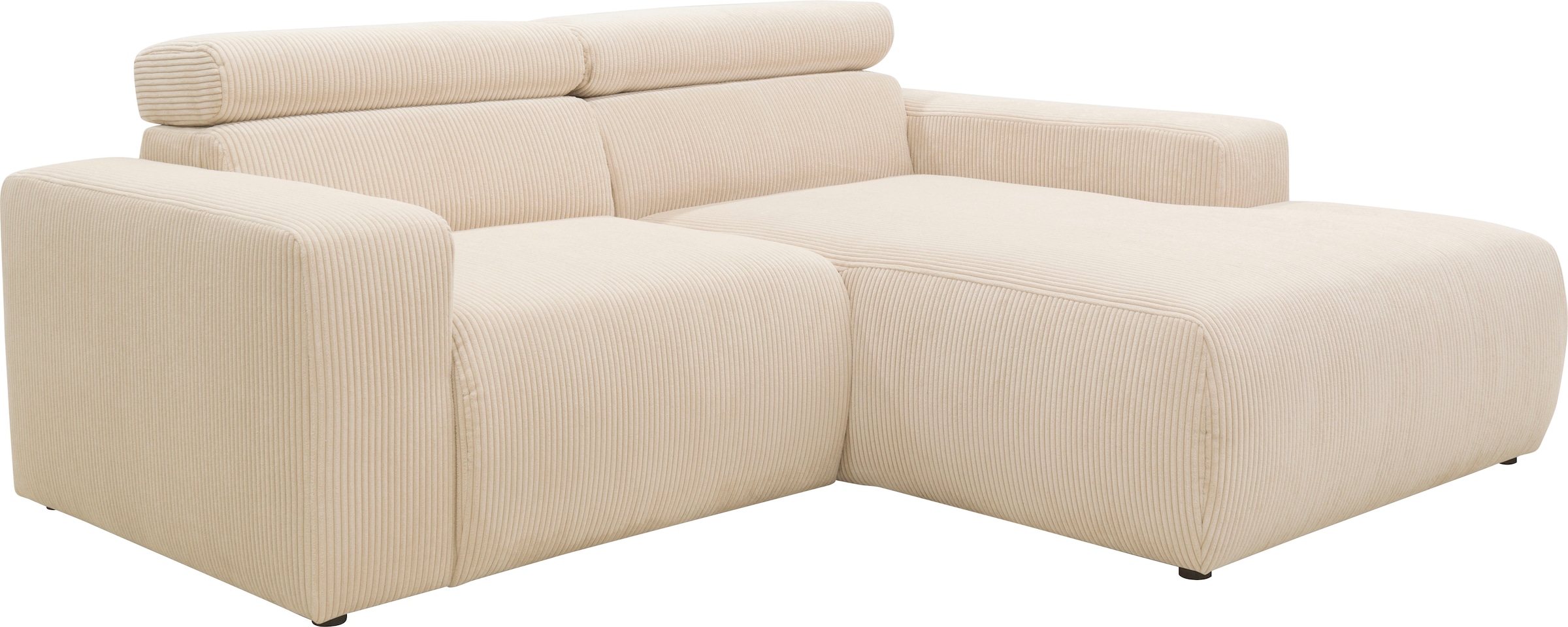 DOMO collection Ecksofa »Brandon kleine Ausführung B/T/H: 214/100/80 cm«, Mit Kopfteilverstellung, auch in Leder und Cord, L-Form