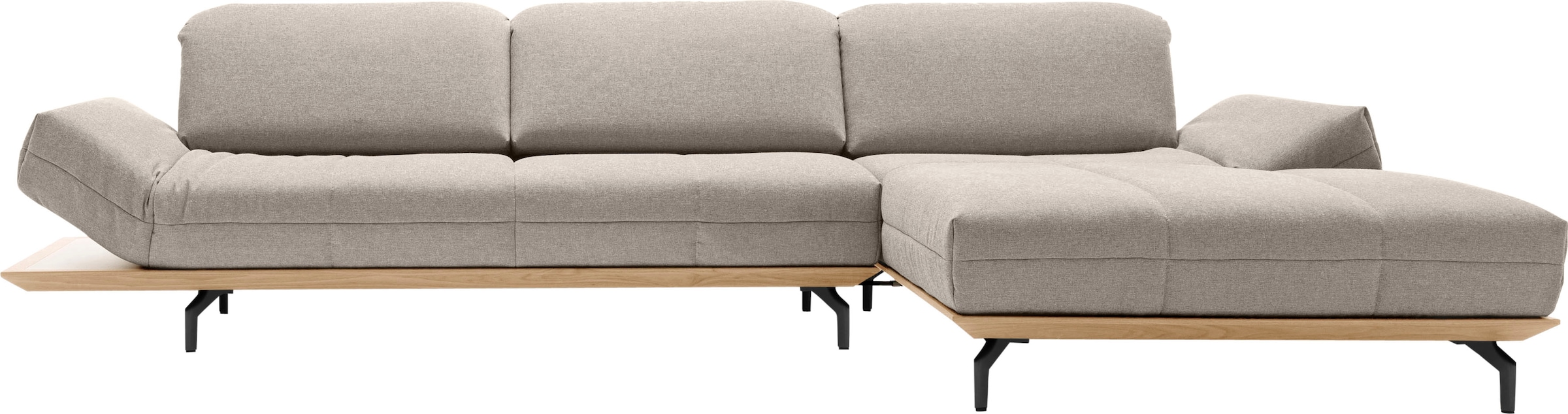 Creation BY ROLF BENZ Ecksofa »CR.420, Designecksofa, L-Form« in 2 Qualitäten, Holzrahmen in Eiche Natur oder Nußbaum, Breite 313 cm