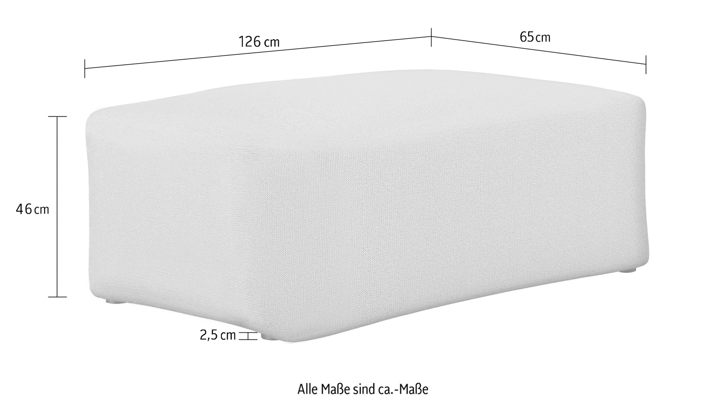 LeGer Home by Lena Gercke Polsterhocker »YANI Sitzhocker mit Wellenunterfederung, Maße B/T/H: 126/65/46 cm« großer Hocker passend zur Serie Yani, in hochwertiger Verarbeitung