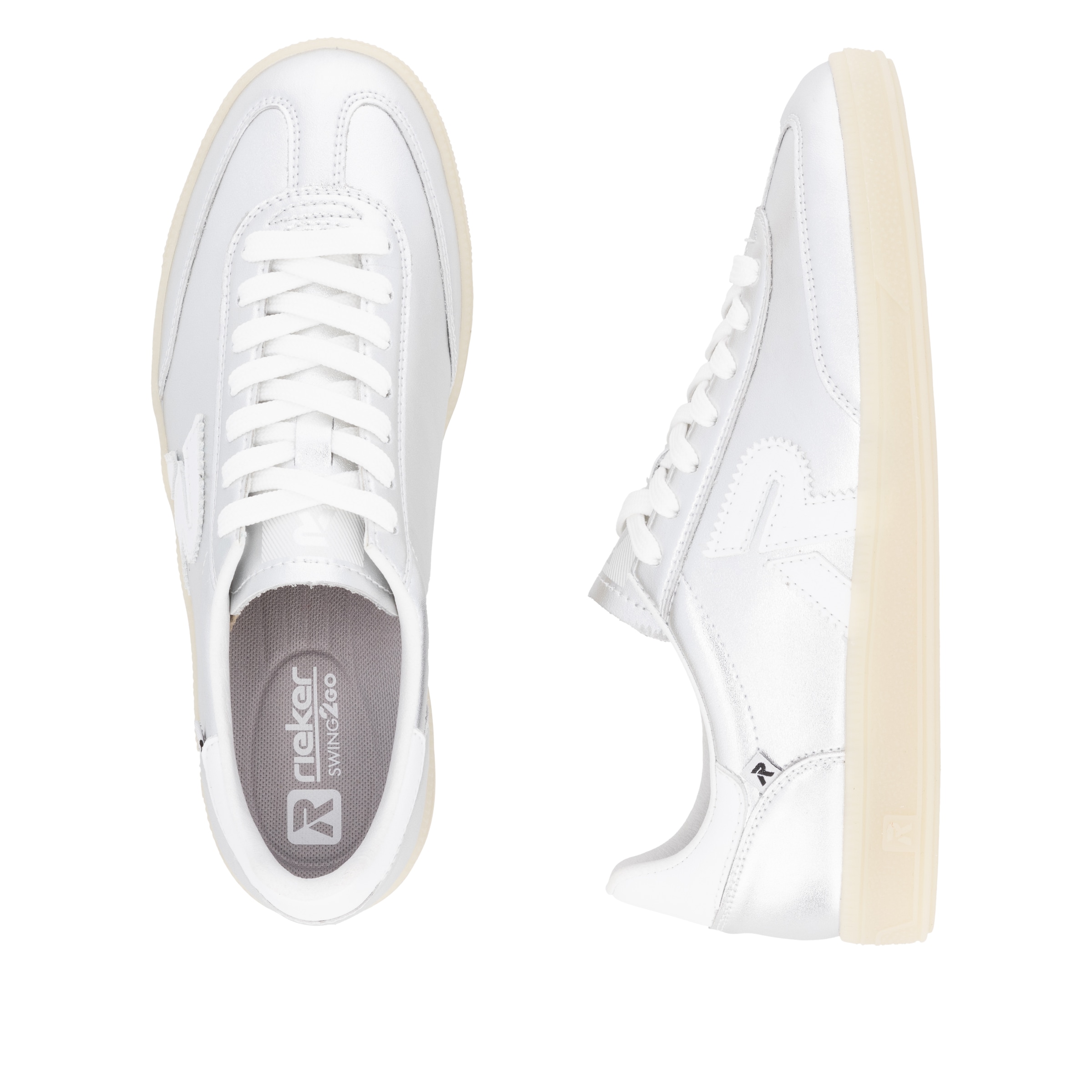 RIEKER Sport Sneaker »San Diego Swing2GO«, Retro-Sneaker, Freizeitschuh, Halbschuh mit herausnehmbarem Fußbett