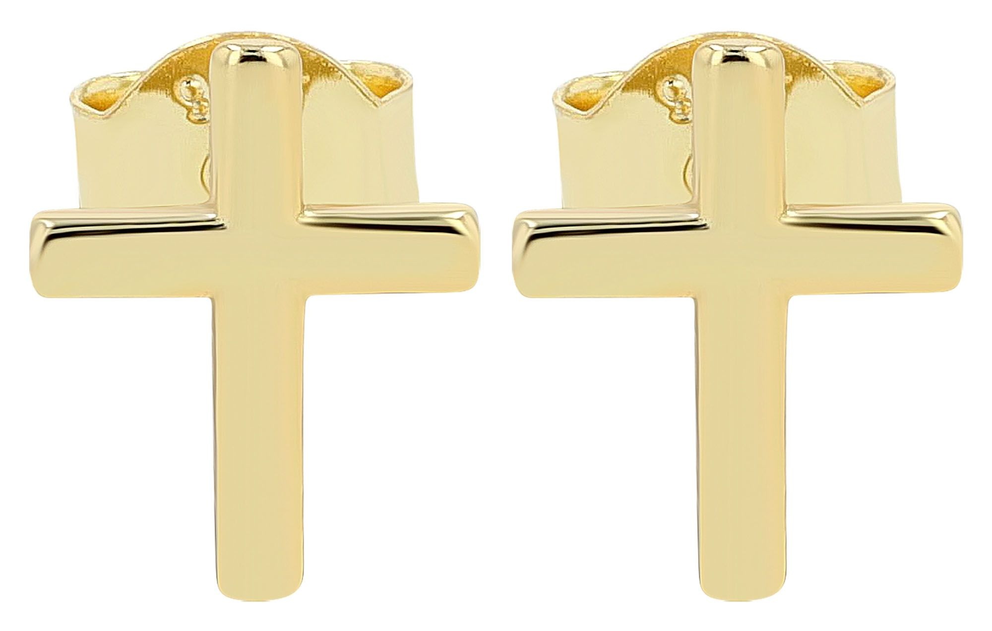 Adelia´s Paar Ohrstecker »Damen Ohrringe ¿ Ohrstecker Kreuz aus 925 Silber«