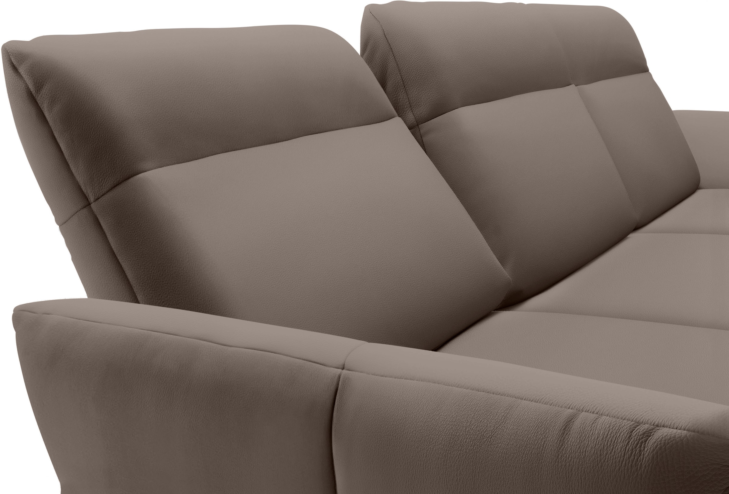 Creation BY ROLF BENZ Ecksofa »CR.460«, Sockel in Eiche, Winkelfüße in Umbragrau, Breite 318 cm