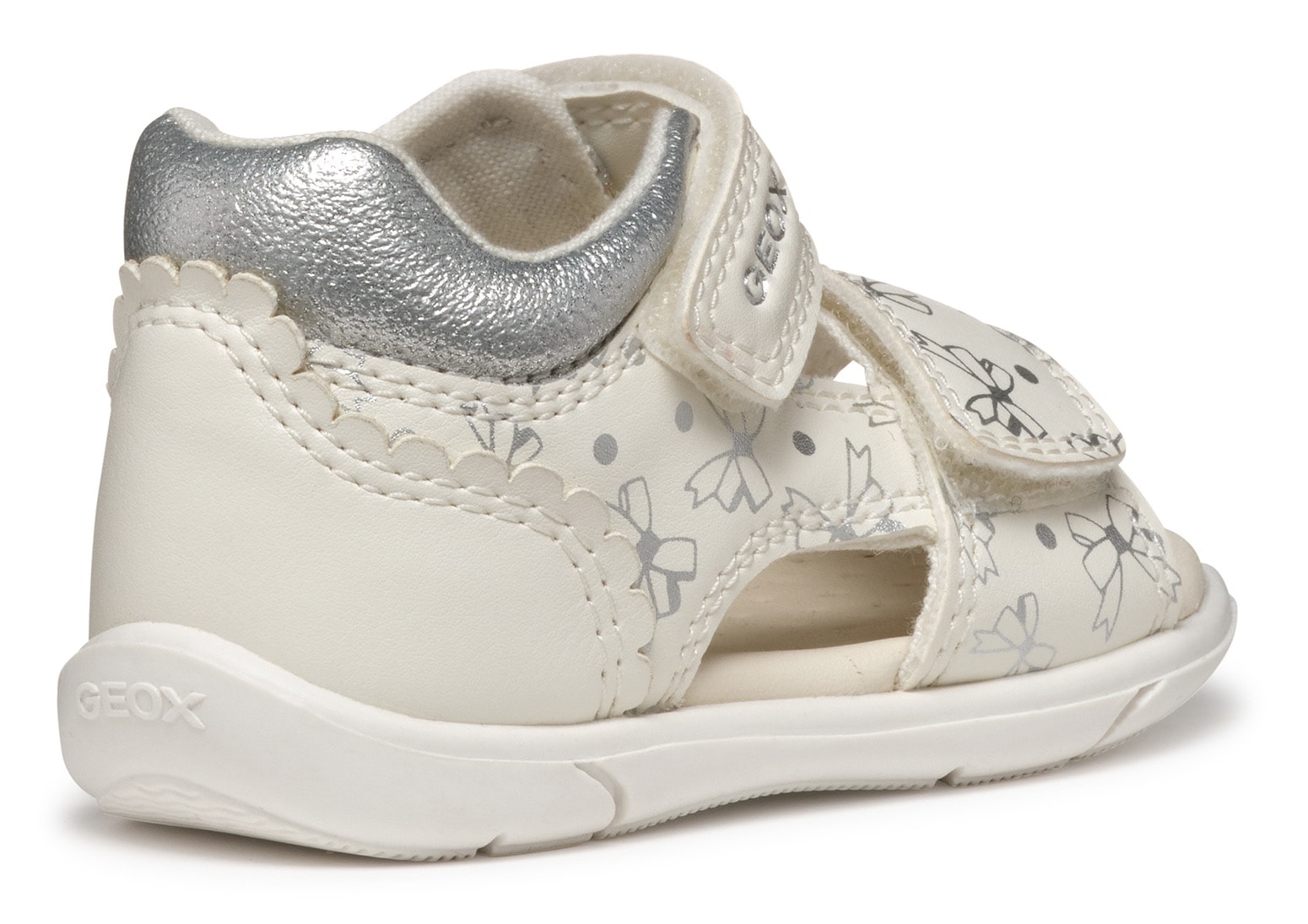 Geox Lauflernschuh »B SANDAL ZAPITO GIRL«, Glitzersandale, Klettschuh, Babyschuh mit Metallic Druck