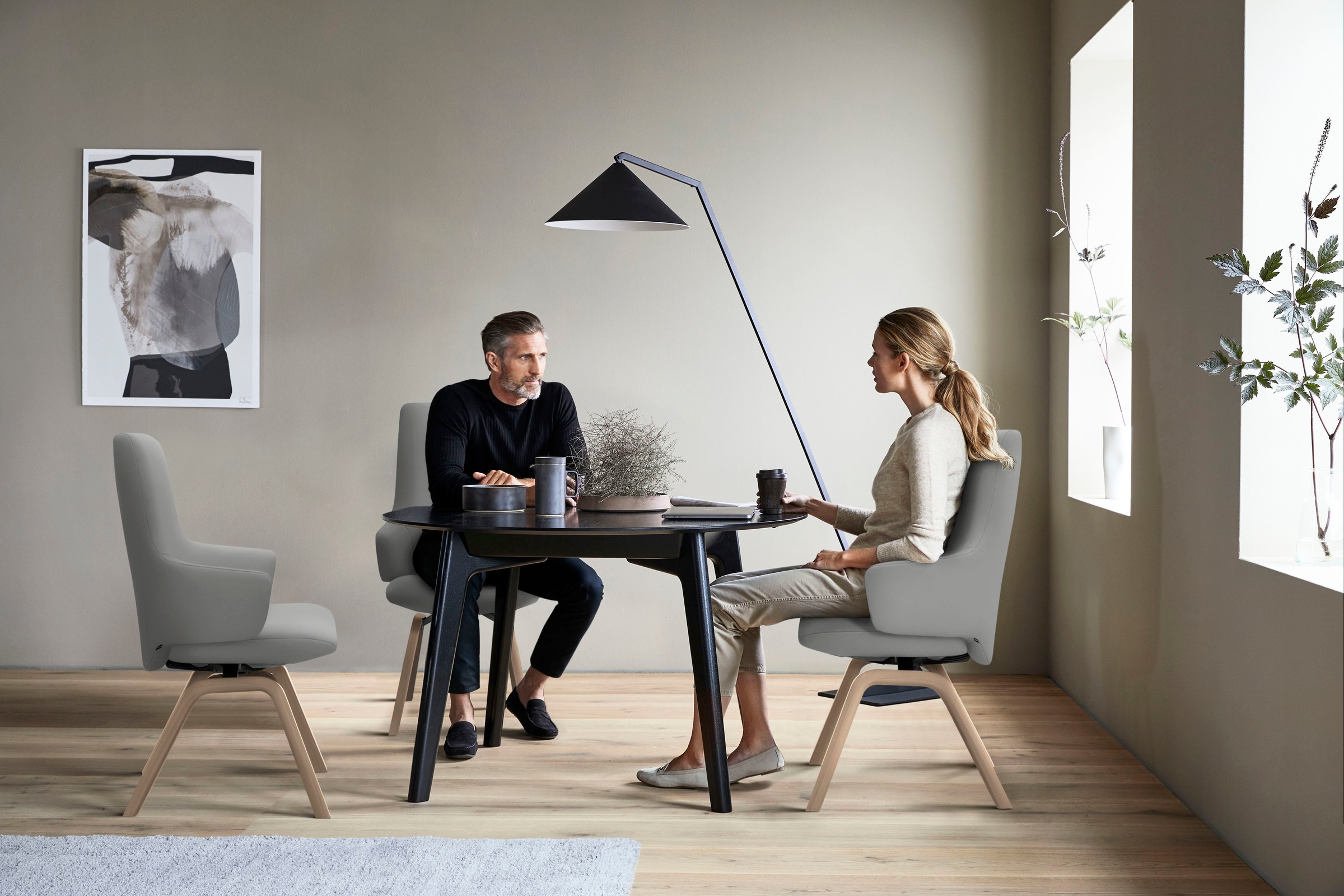 Stressless® Polsterstuhl »Laurel«, Leder BATICK, High Back mit Armlehne, Größe L, schräggestellte Beine in Walnuss
