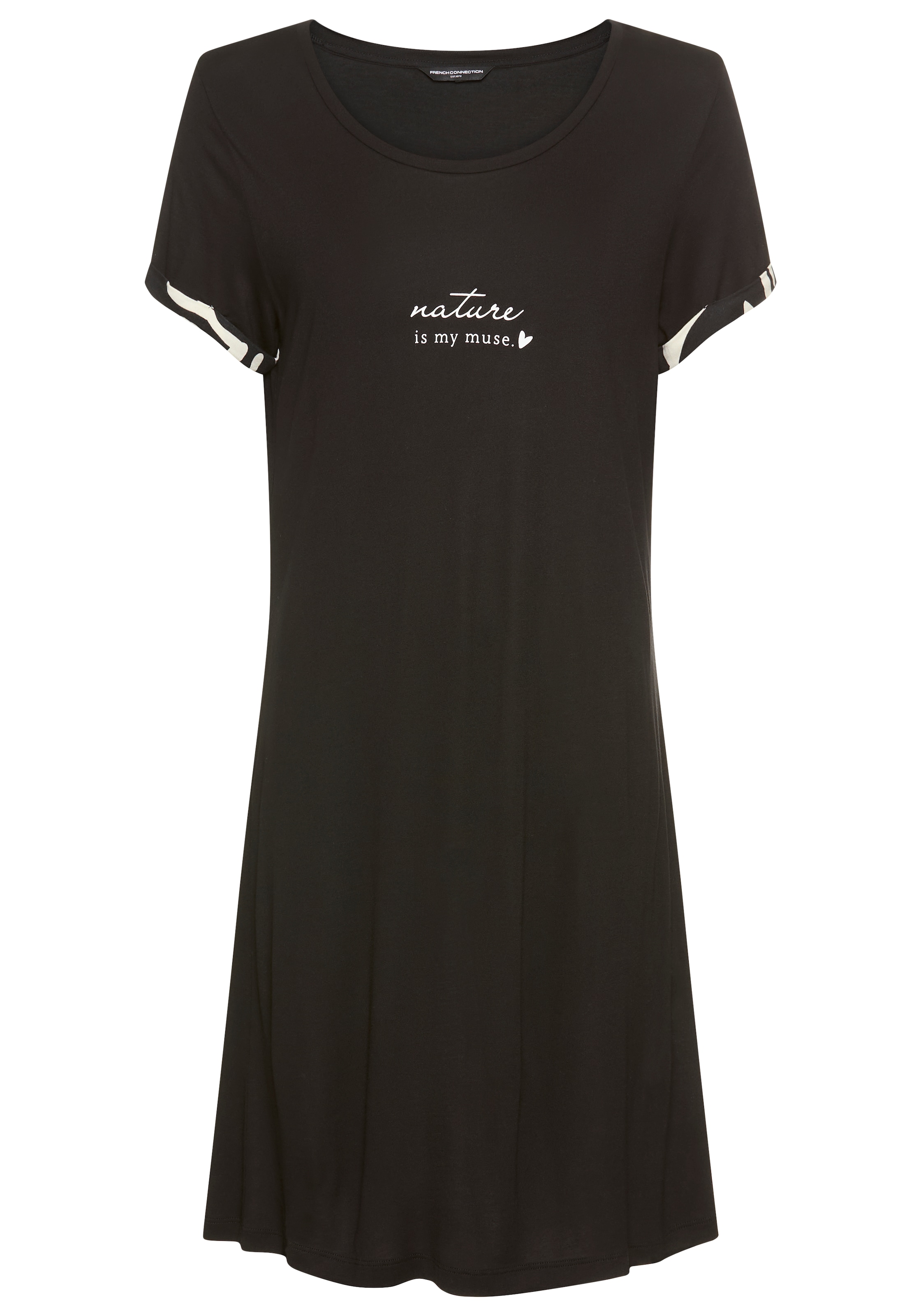 French Connection Nachthemd 1-teilig,  im zeitlosen Schwarz-Weiß-Look