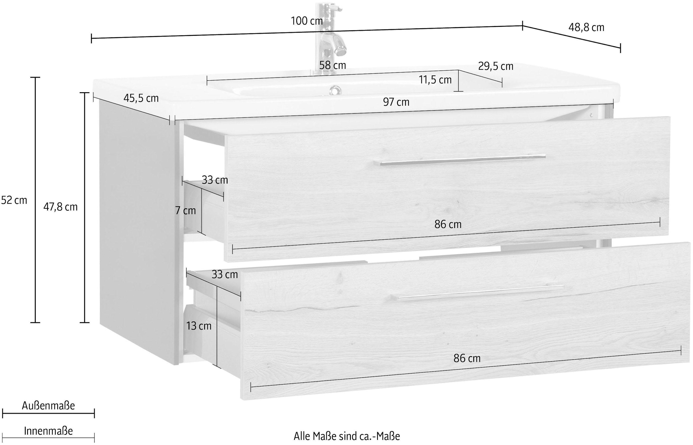 MARLIN Waschtisch »3400«, Breite 100 cm