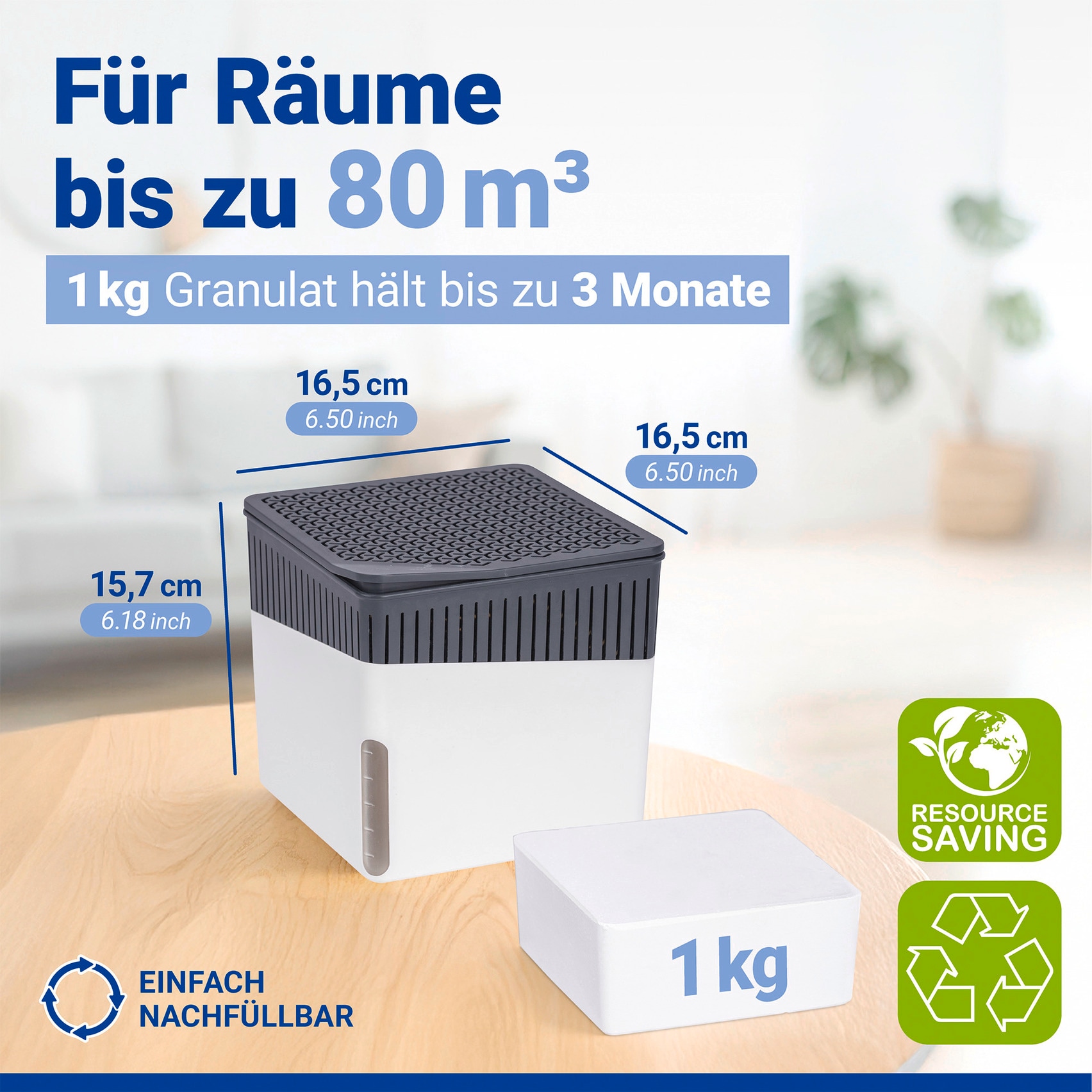 WENKO Luftentfeuchter »Cube« für 80 m³ Räume 1000 g