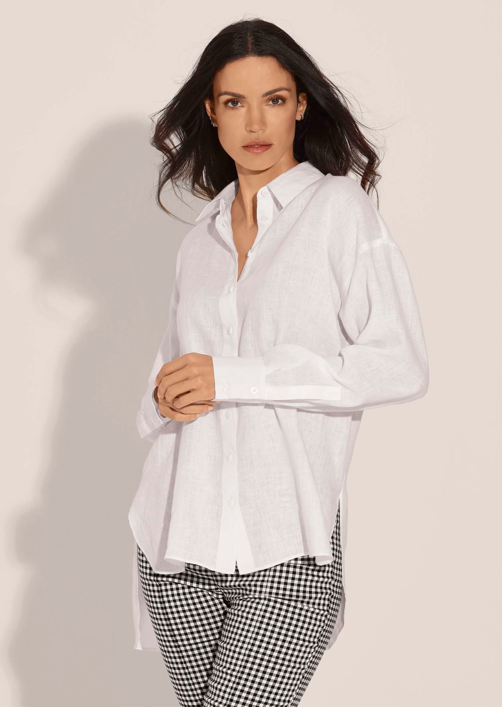 MADELEINE Hemdbluse »Hemd Leinenhemd im Oversize-Look«