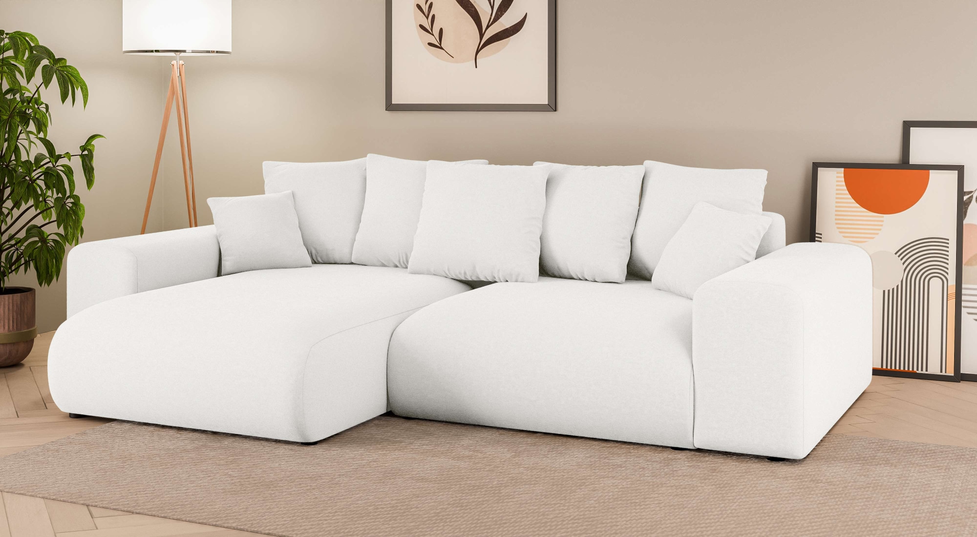 Home affaire Ecksofa »LAKESIDE mit Bettfunktion und Bettkasten, B/T/H 257/166/84 cm«