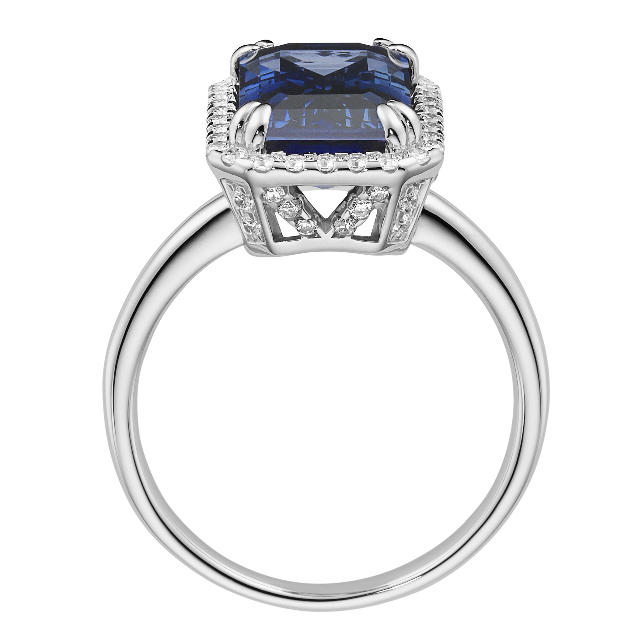 GIORGIO MARTELLO MILANO Silberring »Ring in blau, fuchsia oder lila, Zirkonia weiß, Silber 925«