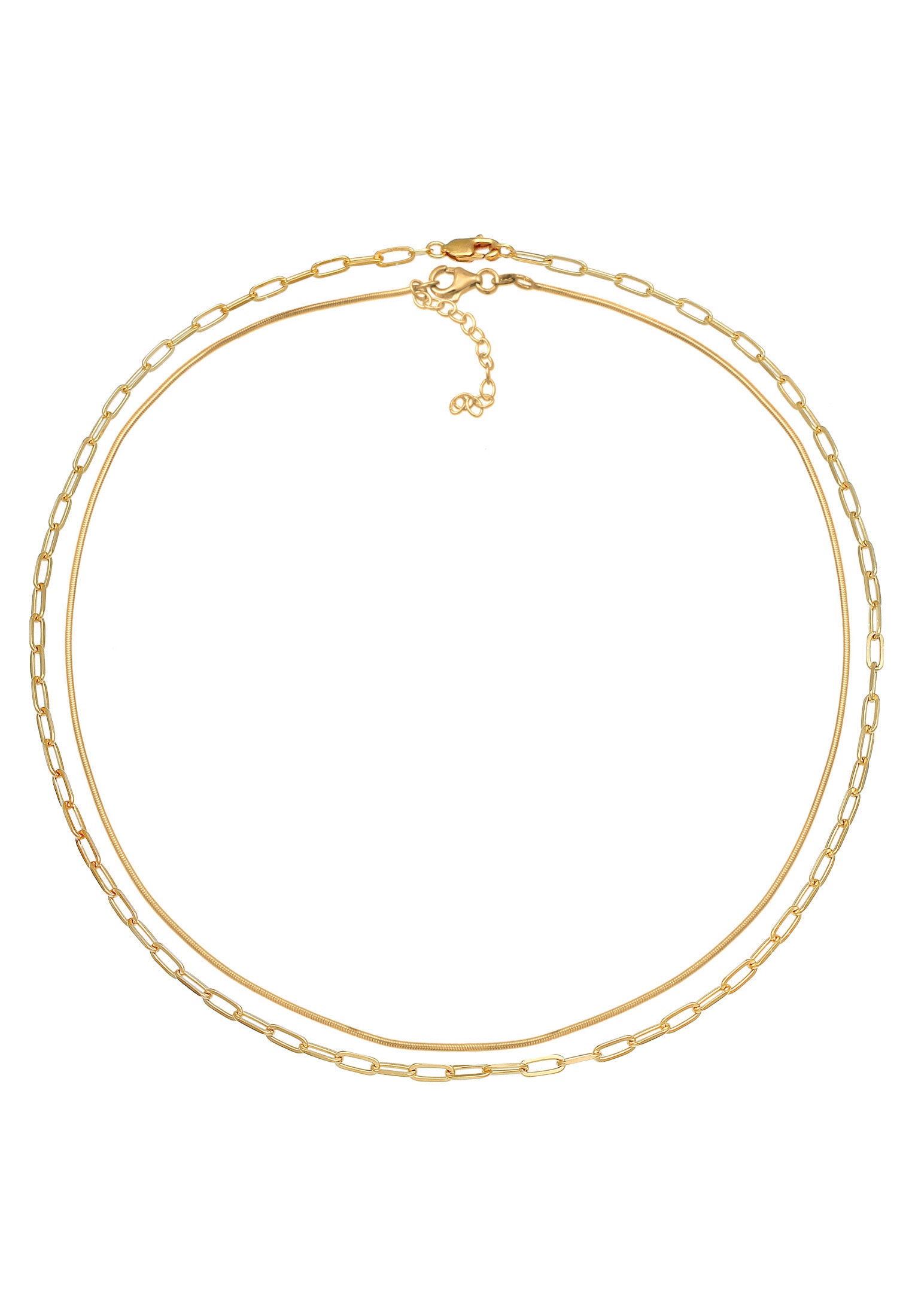 Elli Premium Choker »Schmuckset Choker Set Basic Schlangen Gliederkette 925 Silber«
