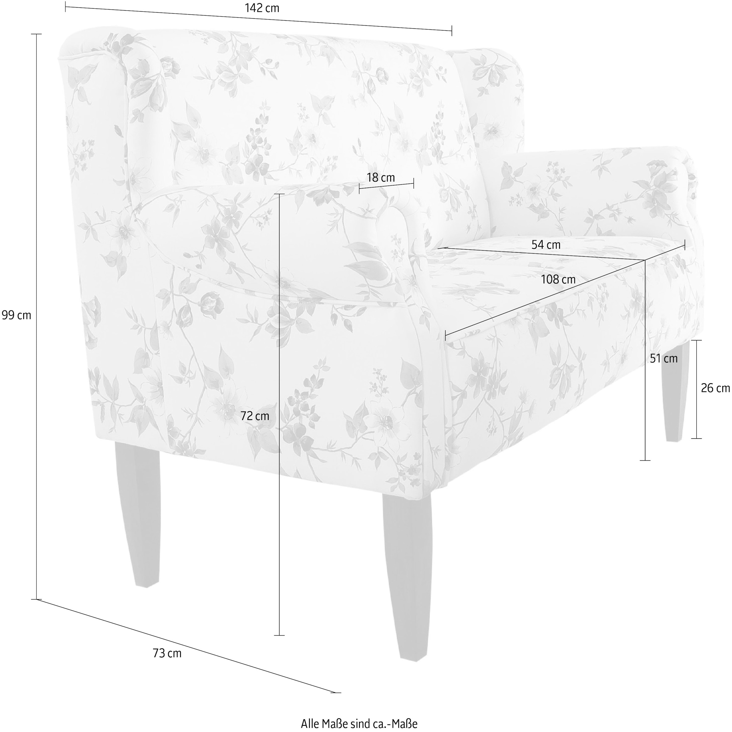 Home affaire 2-Sitzer »Moro Küchensofa, bequem, Federkern, Breite 154cm«