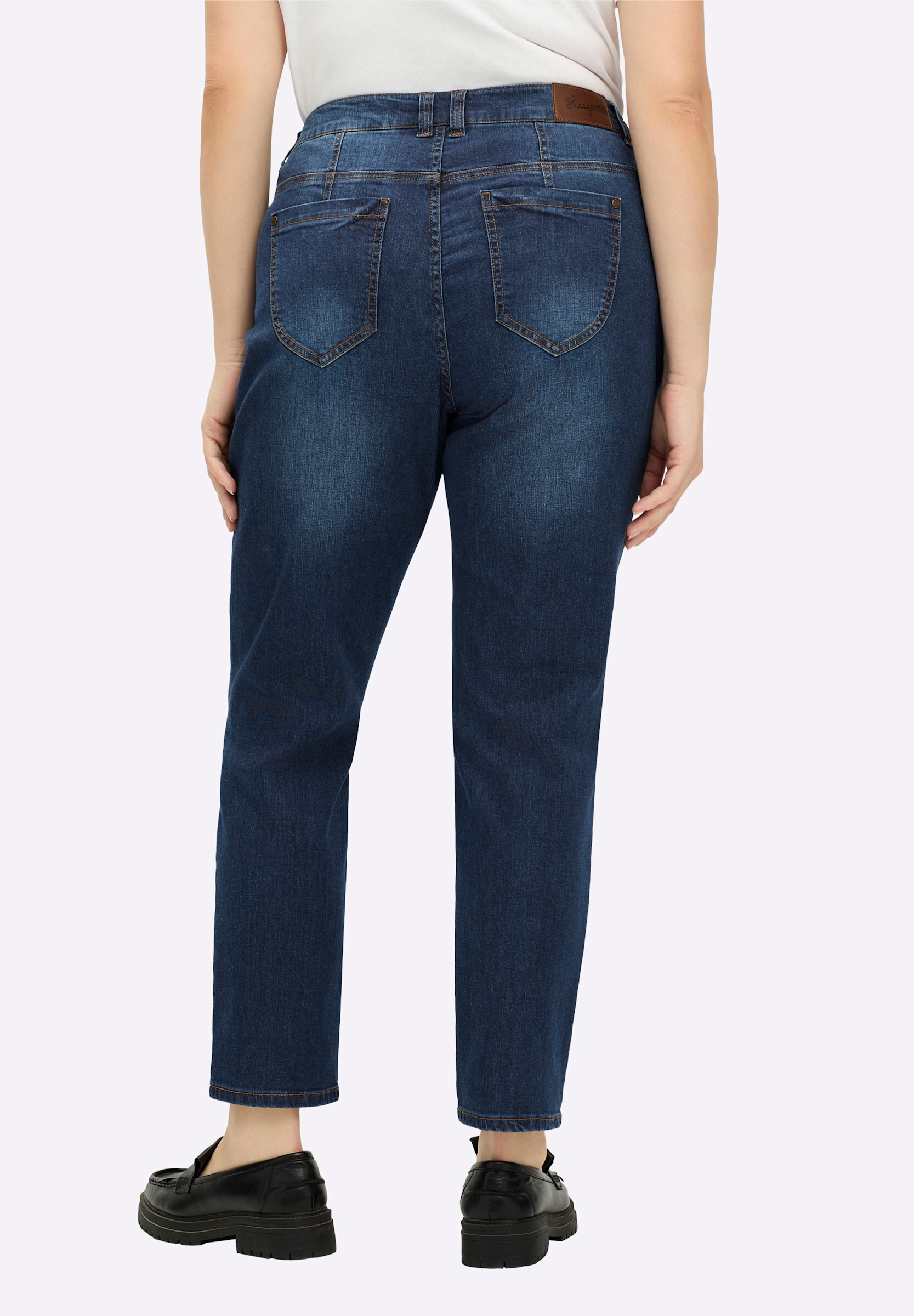 Sheego 5-Pocket-Jeans »Jeans Boyfriend-Jeans mit extra-weitem Oberschenkel«