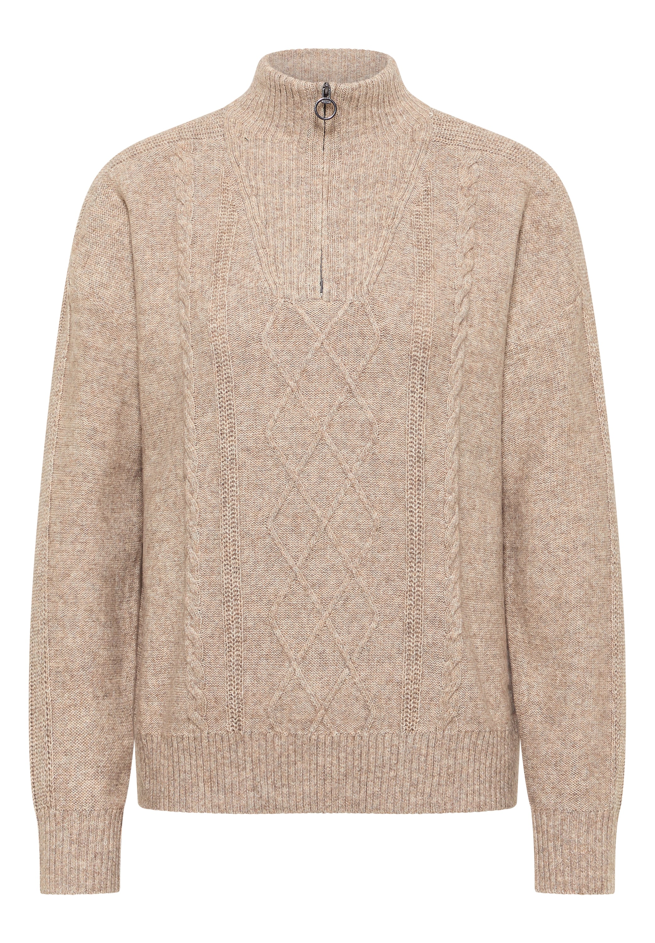 Cecil Strickpullover, mit Troyerkragen und feinem Strickmuster