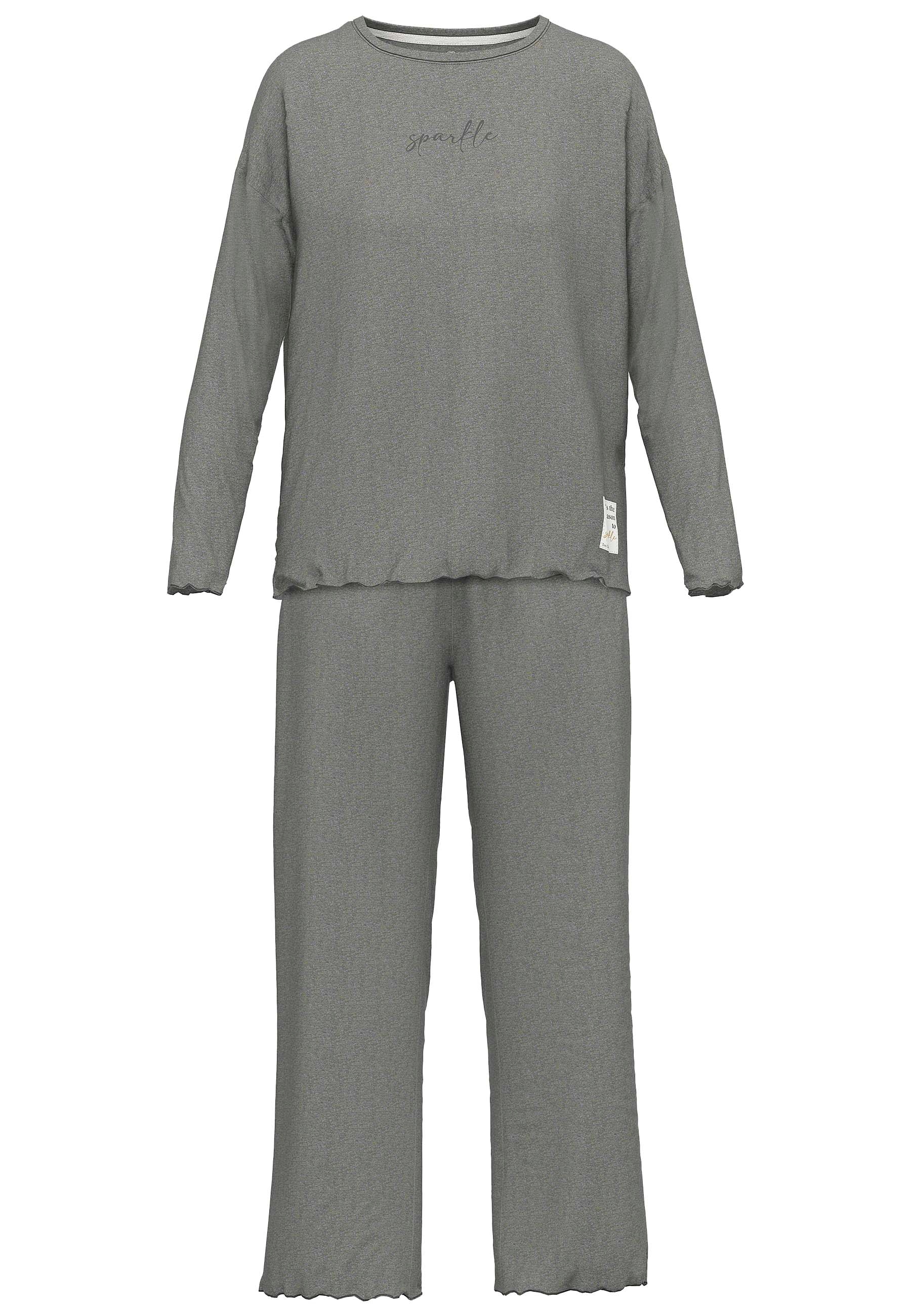 TOM TAILOR Schlafanzug »Xanthi« 2 tlg. mit langen Ärmeln, leicht meliert, Rundhalsausschnitt