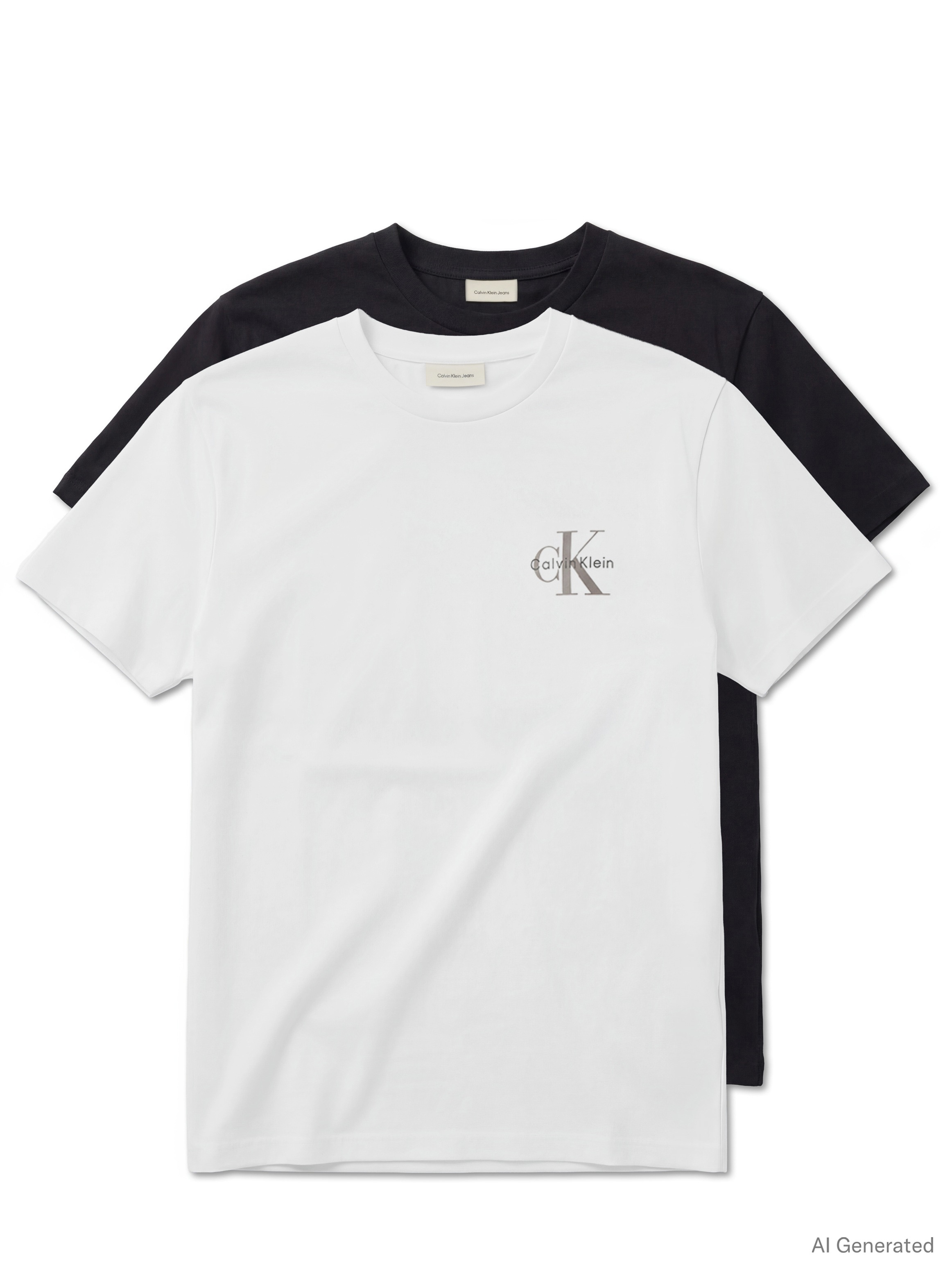 Calvin Klein Jeans T-Shirt »CLASSIC MICRO MONOLOGO 2PK« Set, 2 tlg. Regular fit mit Rundhalsausschnitt