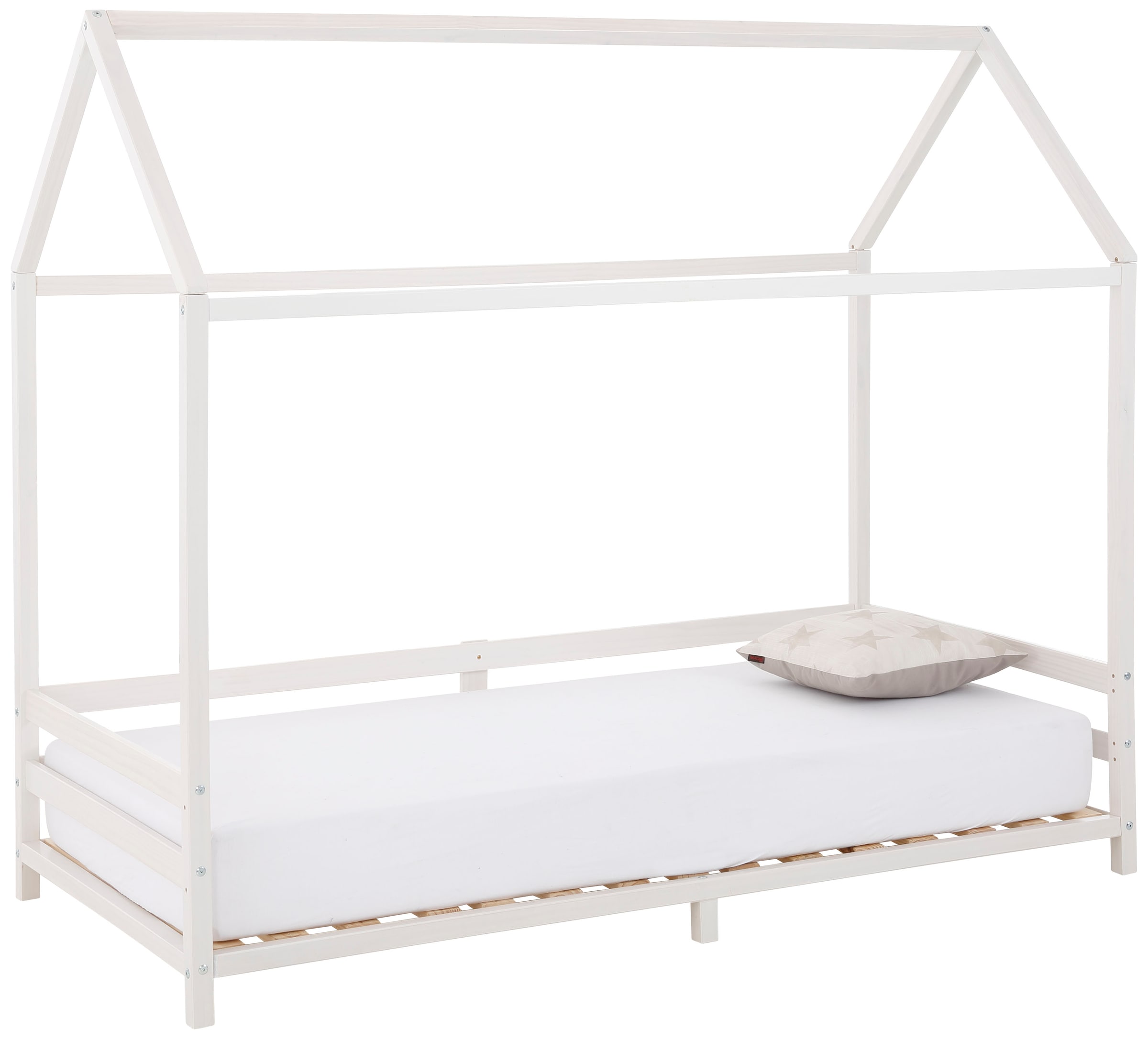 OTTO home Kinderbett "Ellen" Hausbett mit Reling aus Kiefernholz, zwei Farbvarianten, Breite 208 cm