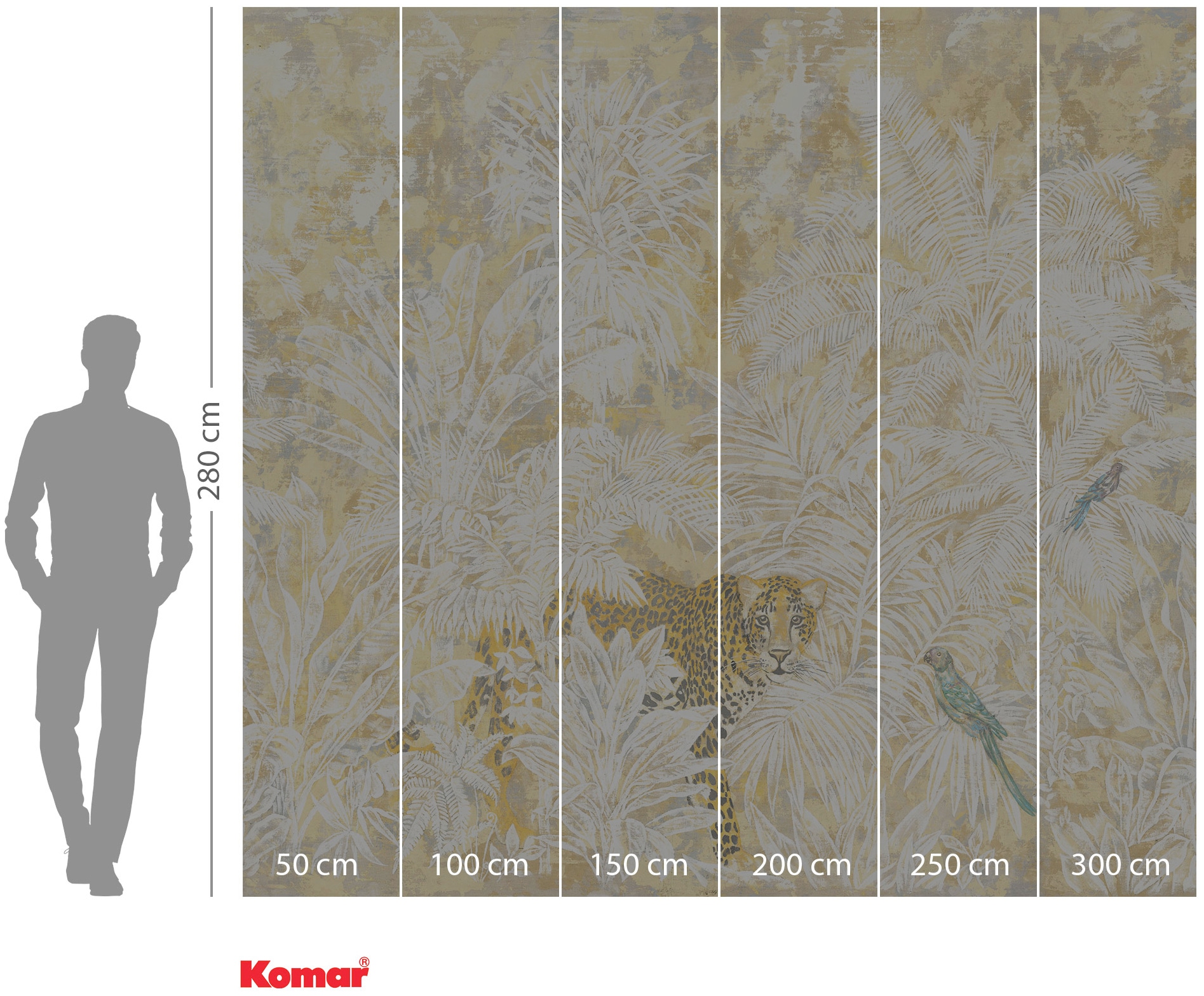 Komar Vliestapete »Digitaldruck Vlies - Jungle Maze - Größe 300 x 280 cm«, bedruckt, Wohnzimmer, Schlafzimmer