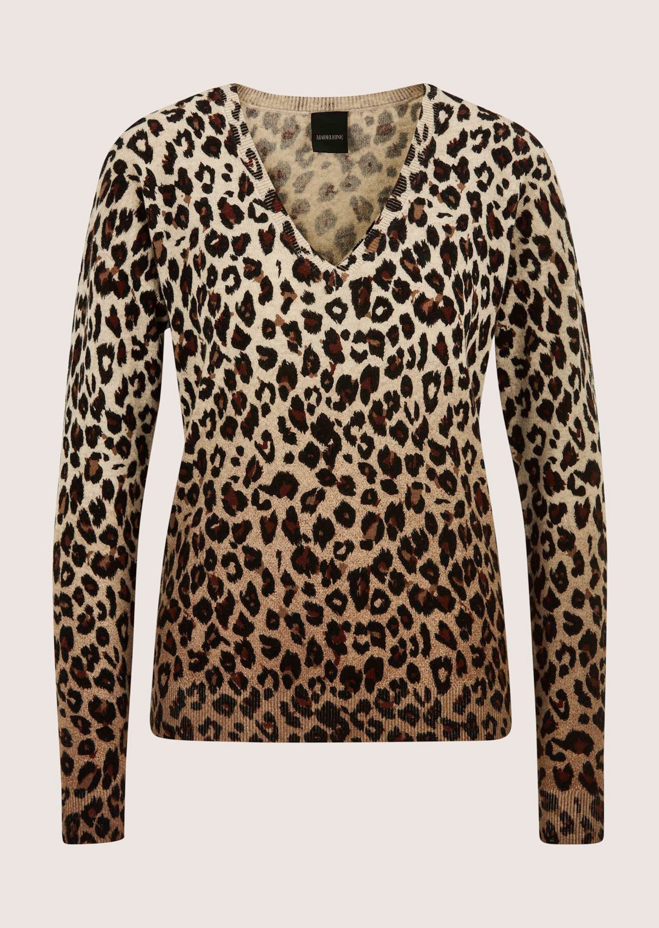 MADELEINE Longpullover »Strickpullover Luxuriöser Wollpullover mit Animal-Design« Animal Design mit Farbverlauf