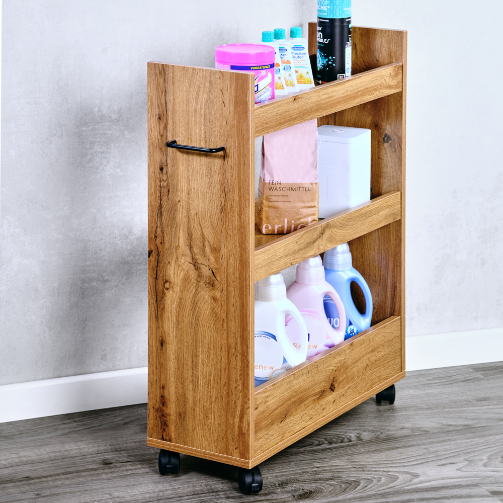 KESPER® Küchenregal »Nischenregal« 1 Stk. tlg. mit 3 Abstellflächen und 4 Rädern, davon 2 mit Bremse