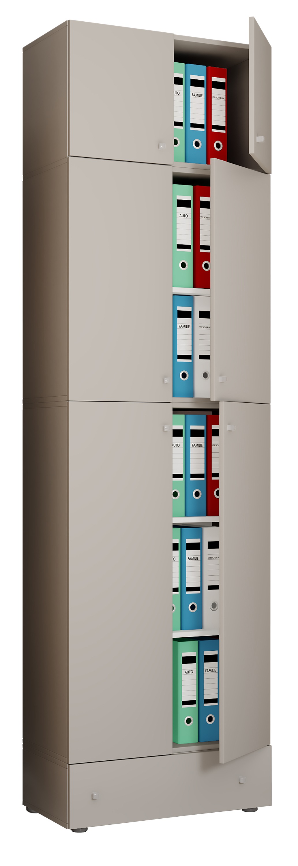 Aktenschrank VCM "XXL Büroschrank Aktenschrank Schrank Lona 5fach AS", grau, B:70cm T:39cm
