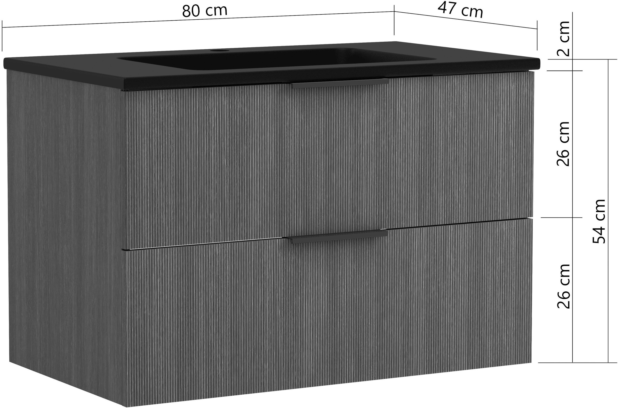 welltime Waschtisch »Welltime, 80 cm, Auflagebecken wahlweise in weiß oder schwarz«, wahlw. mit matt weißem oder matt schwarzem Mineralguss-Auflagebecken