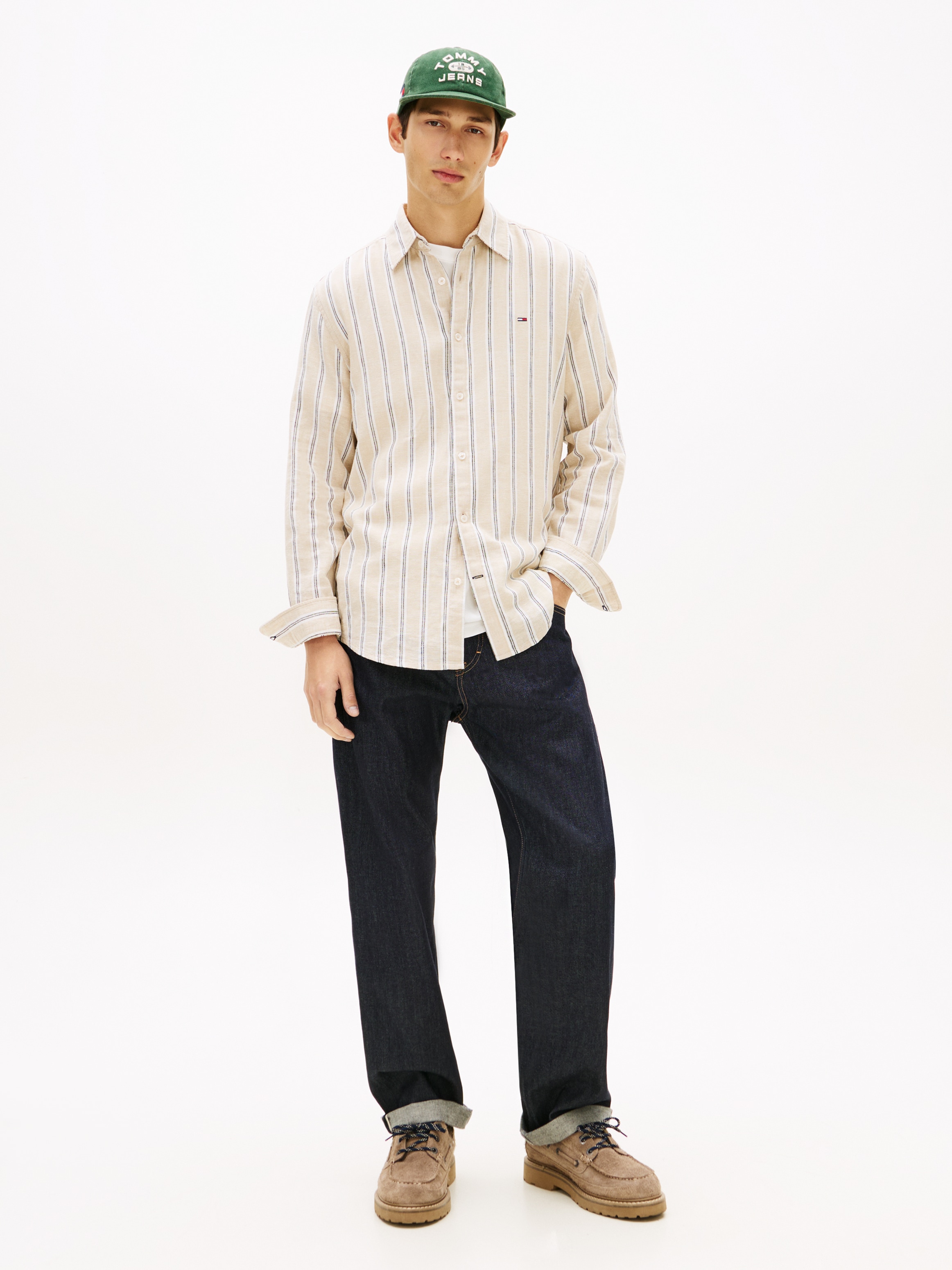 Tommy Jeans Langarmhemd »REGULAR LINEN MIX STRIPES« Regular fit mit Streifenmuster
