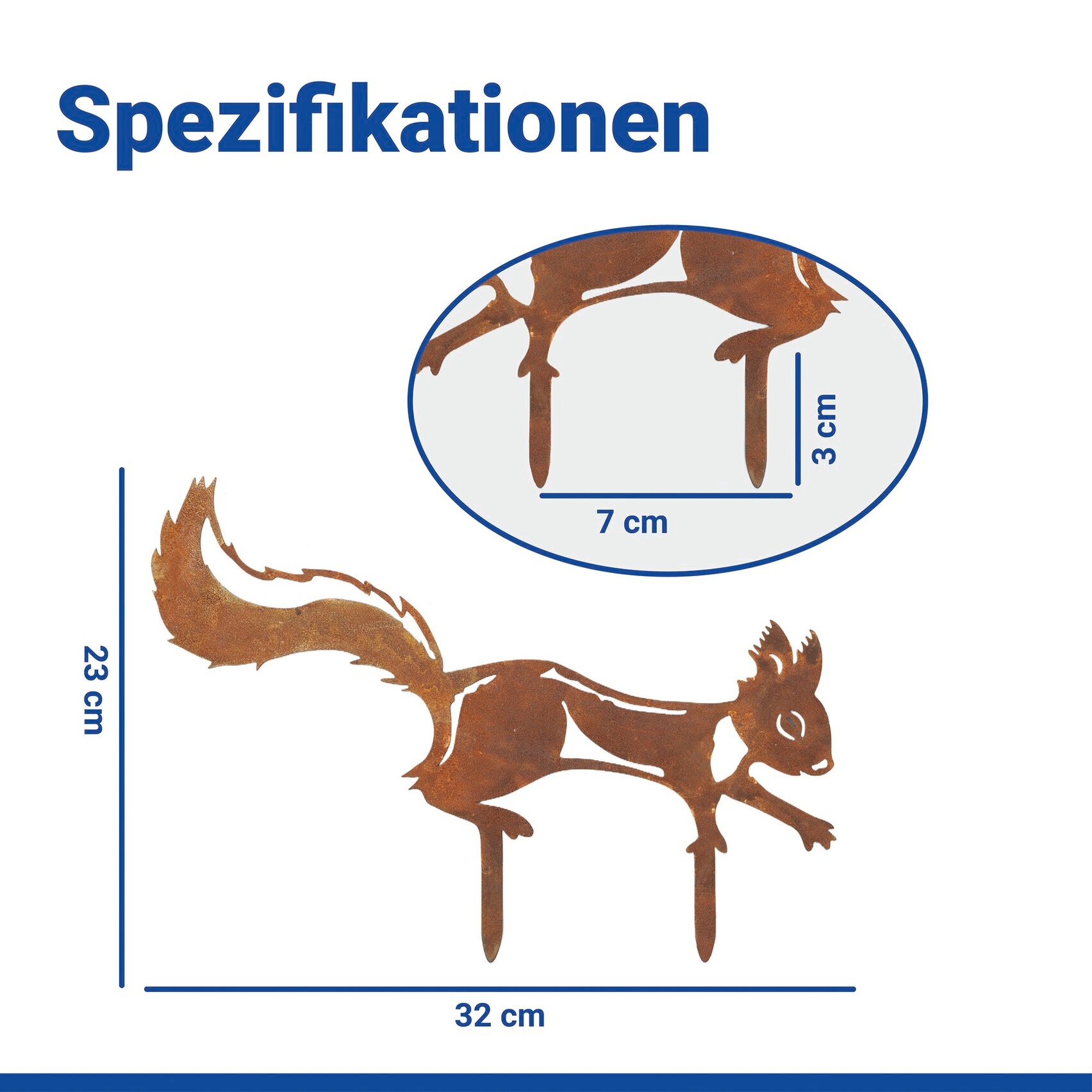 Maximex Gartenstecker »Eichhörnchen« Gartendekoration, wetterbeständig, Edelrost-Effekt mit feiner Patina