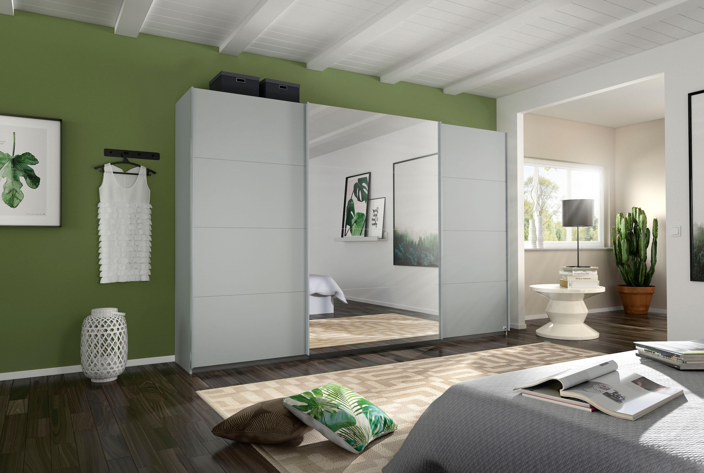 rauch Schwebetürenschrank »Kleiderschrank Schrank Garderobe Wäscheschrank BESTSELLER KEPAN«, inkl. Schubladen-Einsatz und extra Einlegeböden MADE IN GERMANY