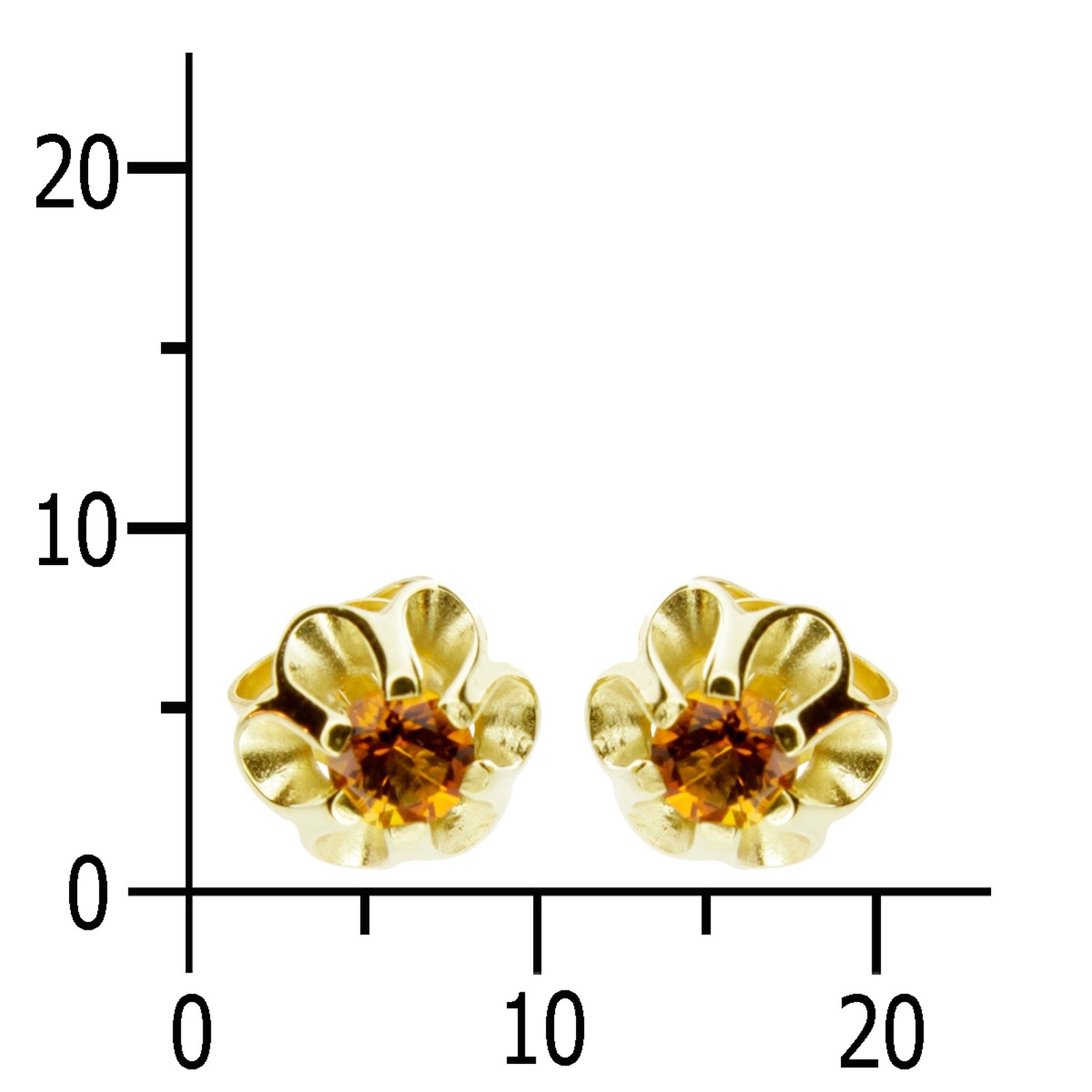 OSTSEE-SCHMUCK Paar Ohrstecker »- Pia 4 mm - Gold 333/000 - Citrin«