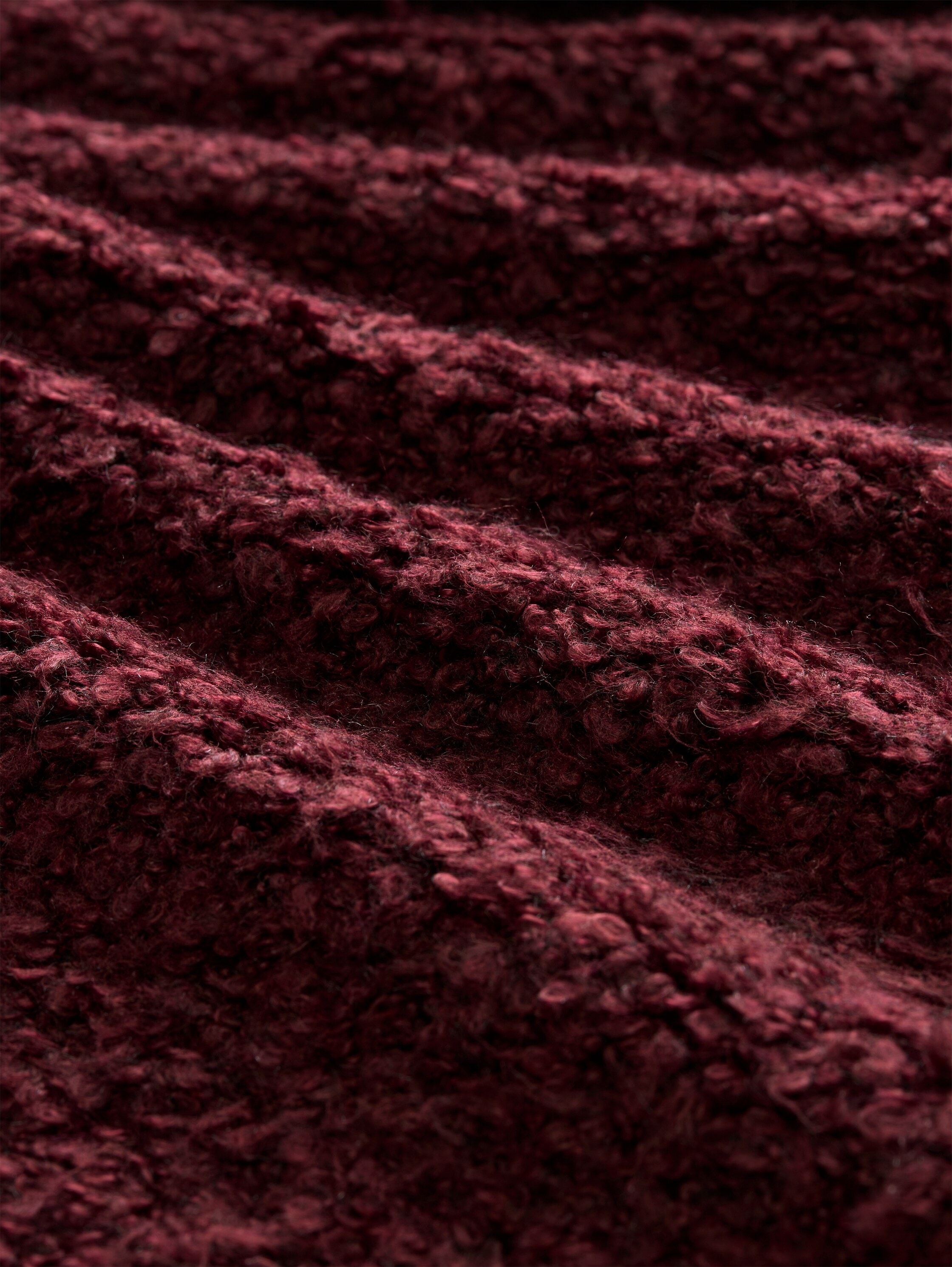 TOM TAILOR Cardigan Strickjacke in trendiger Bouclé-Optik / Rundhals mit Knopfleiste