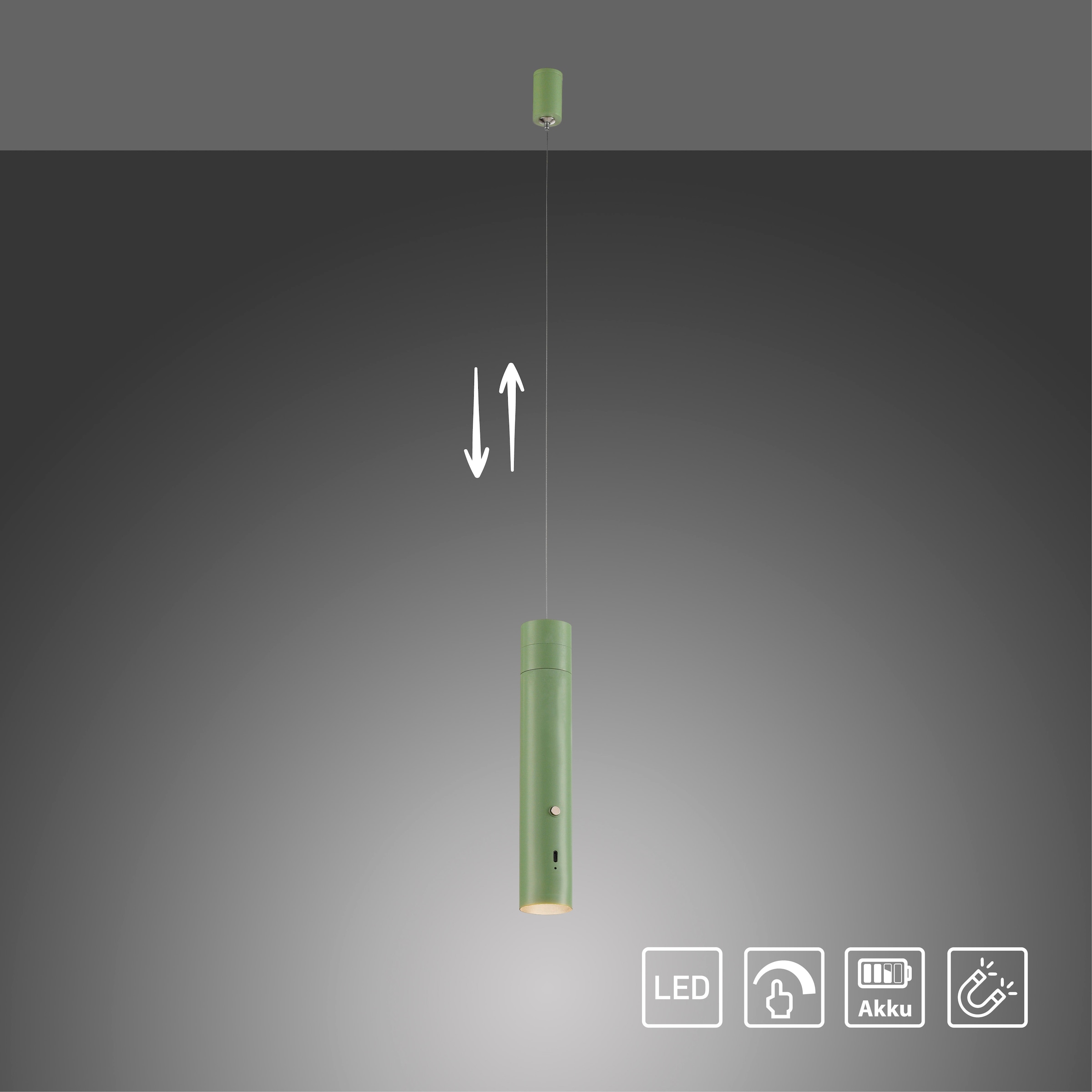 JUST LIGHT Pendelleuchte »ATTACH« LED-Modul 1 Stk. Warmweiß Akkuleuchte, mobile Lichtlösung, Taschenlampe