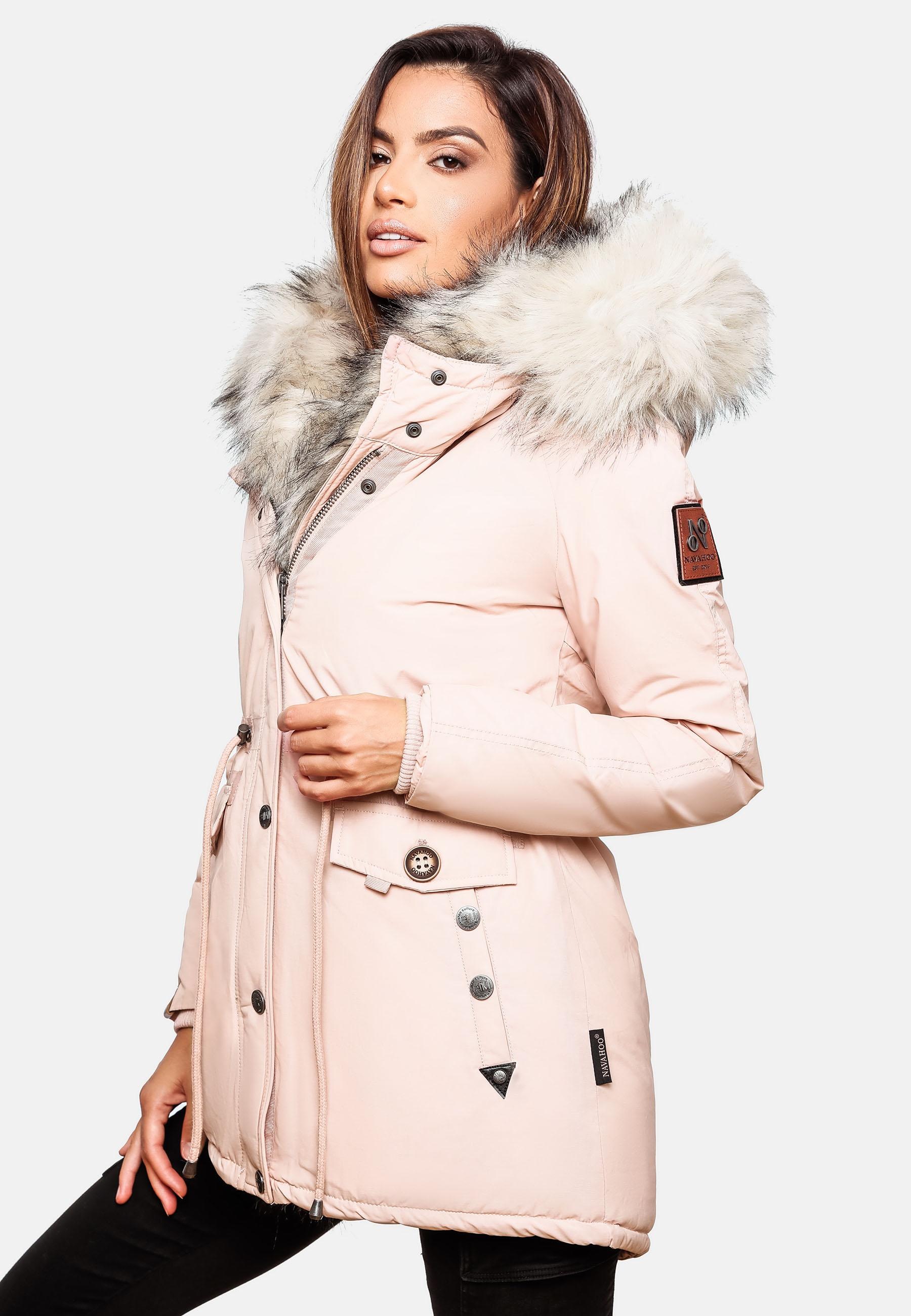 Navahoo Wintermantel »Wintermantel Sweety«, Winterparka mit 2 Kunstpelz-Kapuzen