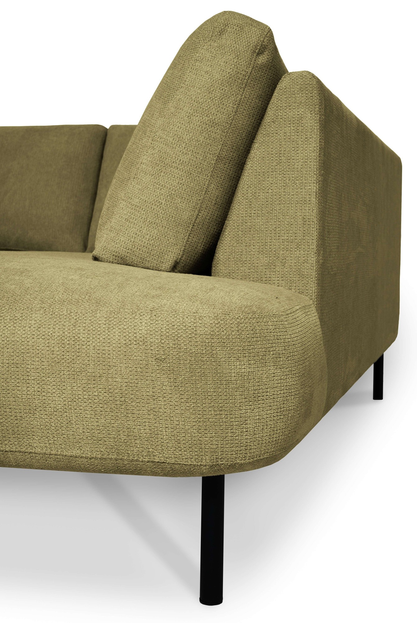 Places of Style Wohnlandschaft »Cesola«, in weichem Chenille-Stoff, Breite 327 cm, mit schwarzen Metallfüßen