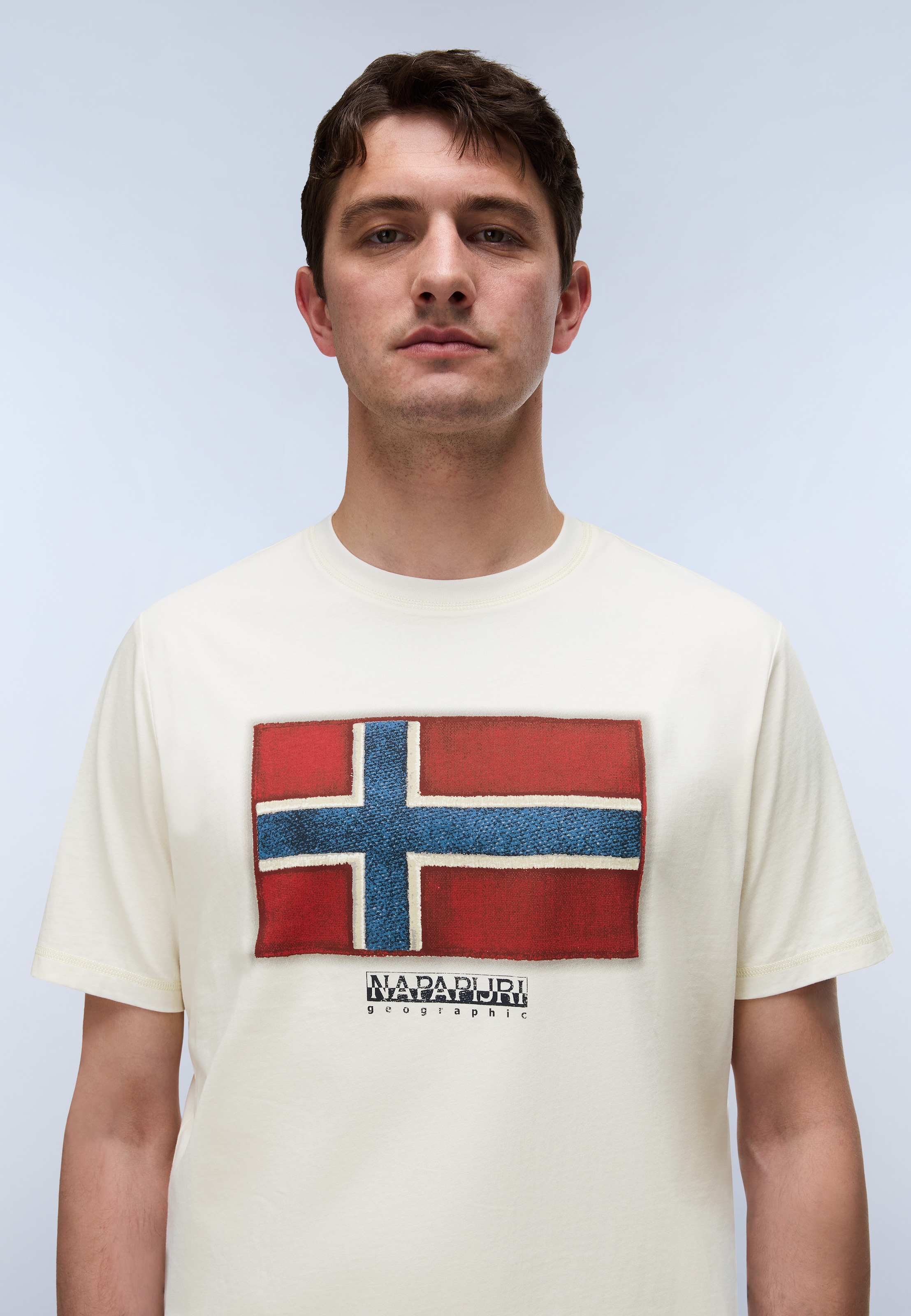 Napapijri T-Shirt »S-FLAG TIKI SS BLACK BEAUTY« mit Rundhalsausschnitt, T-Shirt-Schnitt, aus Baumwolle, normale Länge