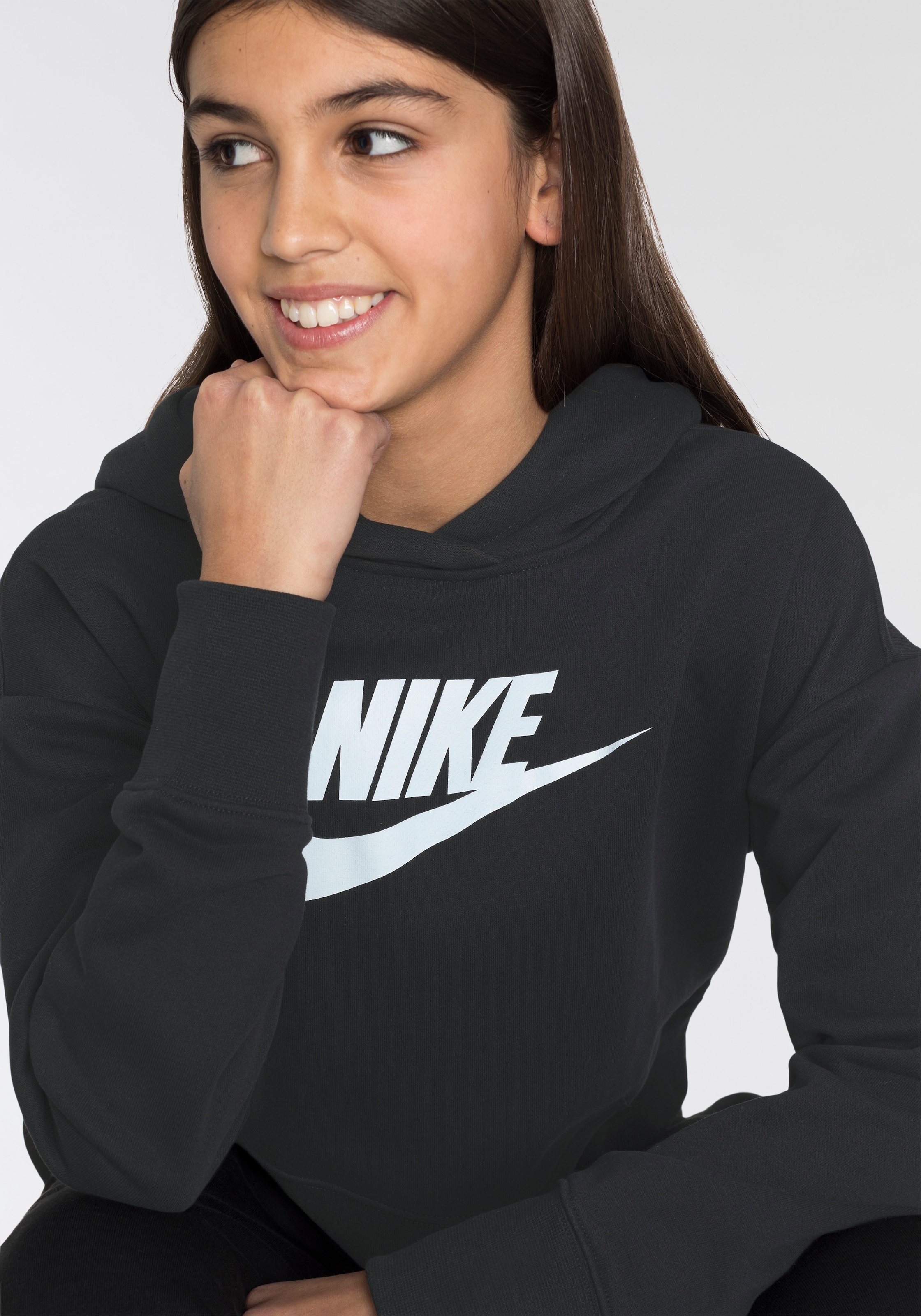 Nike Sportswear Kapuzensweatshirt »Club Big Kids' (Girls') French Terry  Cropped Hoodie« bestellen bei OTTO